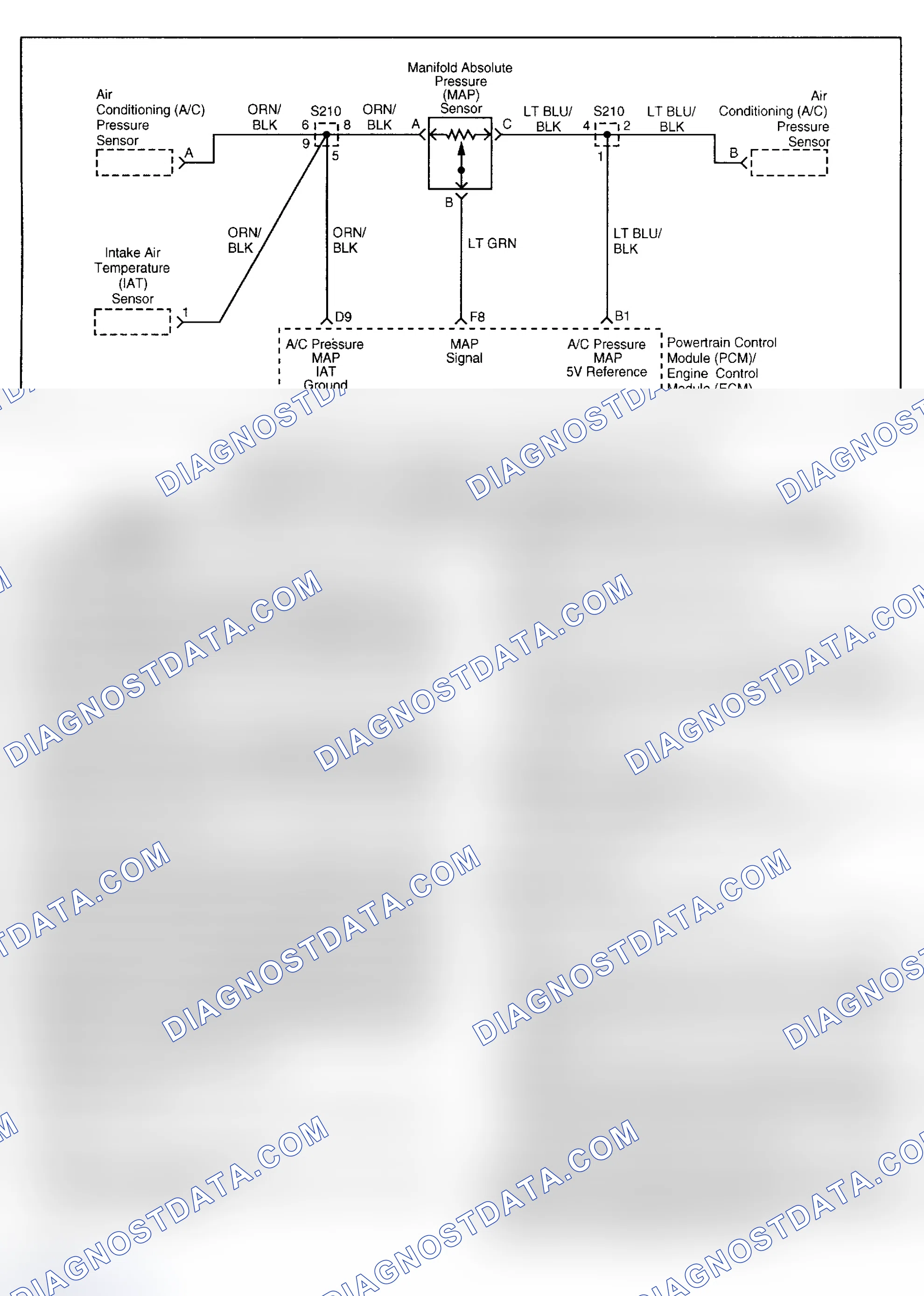 Scheme 212: DTC P1107: MANIFOLD ABSOLUTE PRESSURE INTERMITTENT LOW VOLTAGE