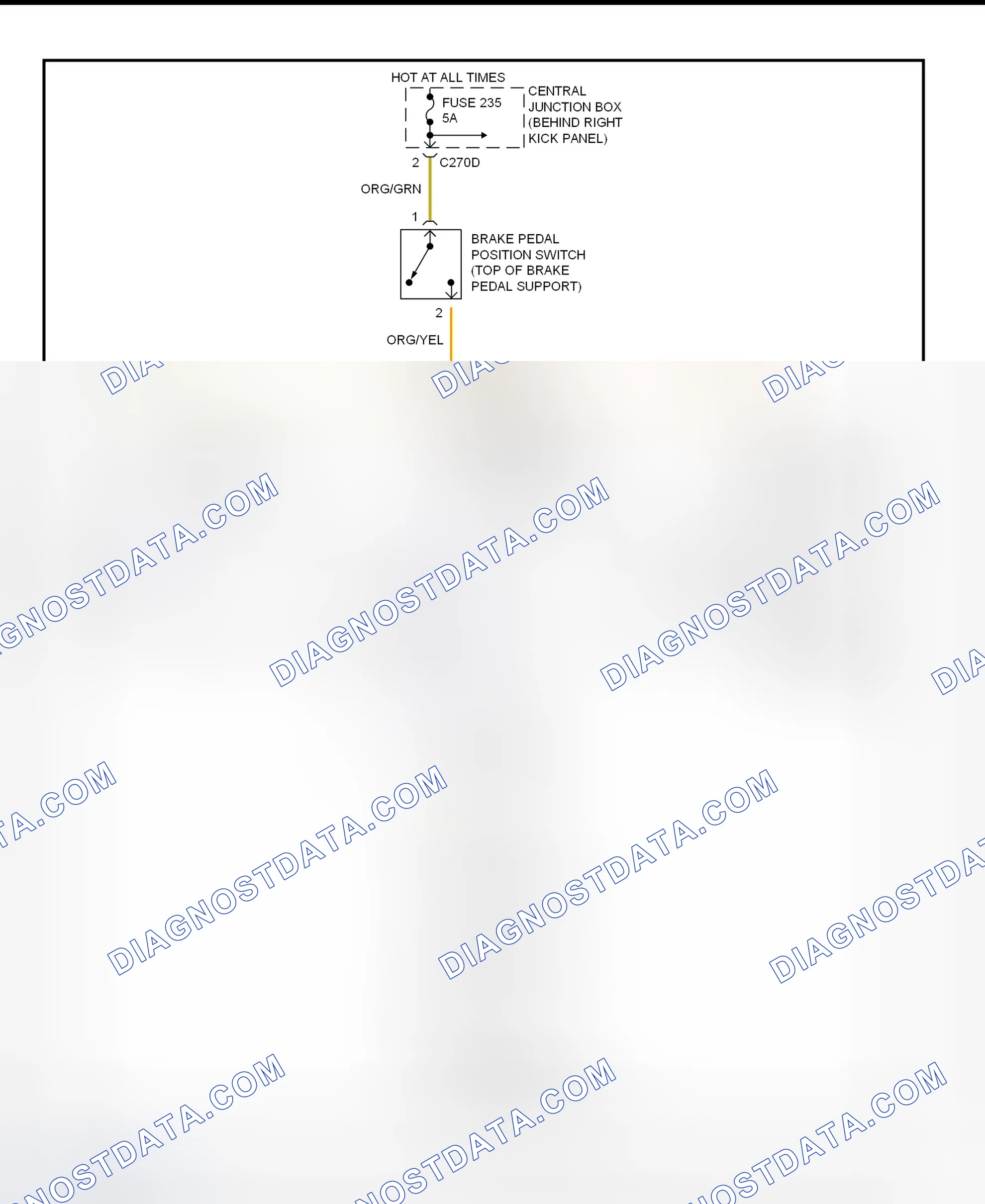 Fig. 204: Shift Interlock System Wiring Diagram (2001 LS - Without Interactive Vehicle Dynamics)