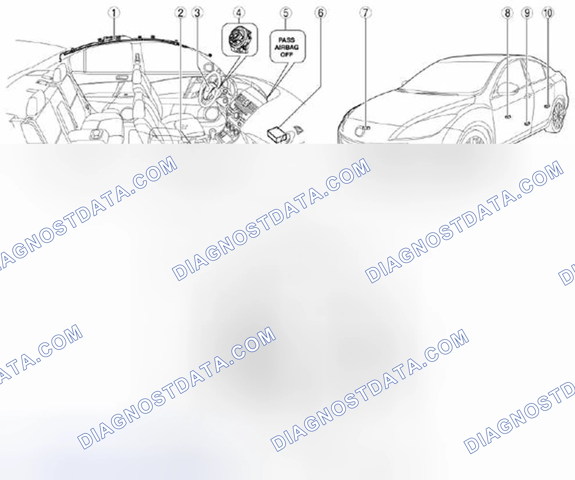 Fig. 2: Identifying Air Bag System Components Location [Two-Step Deployment Control System] (1 Of 2)