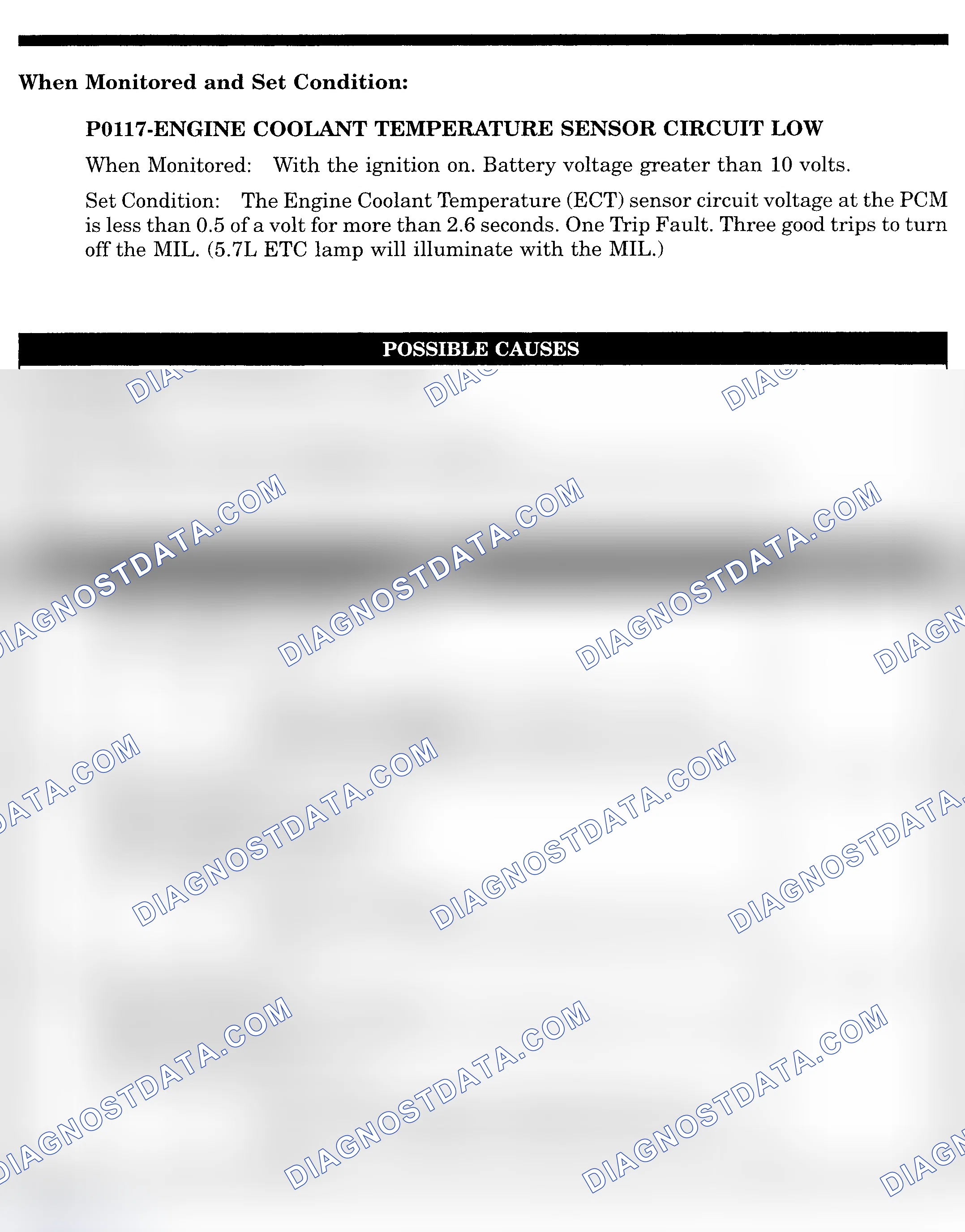 Scheme 438: DTC P0117: ENGINE COOLANT TEMPERATURE SENSOR CIRCUIT LOW