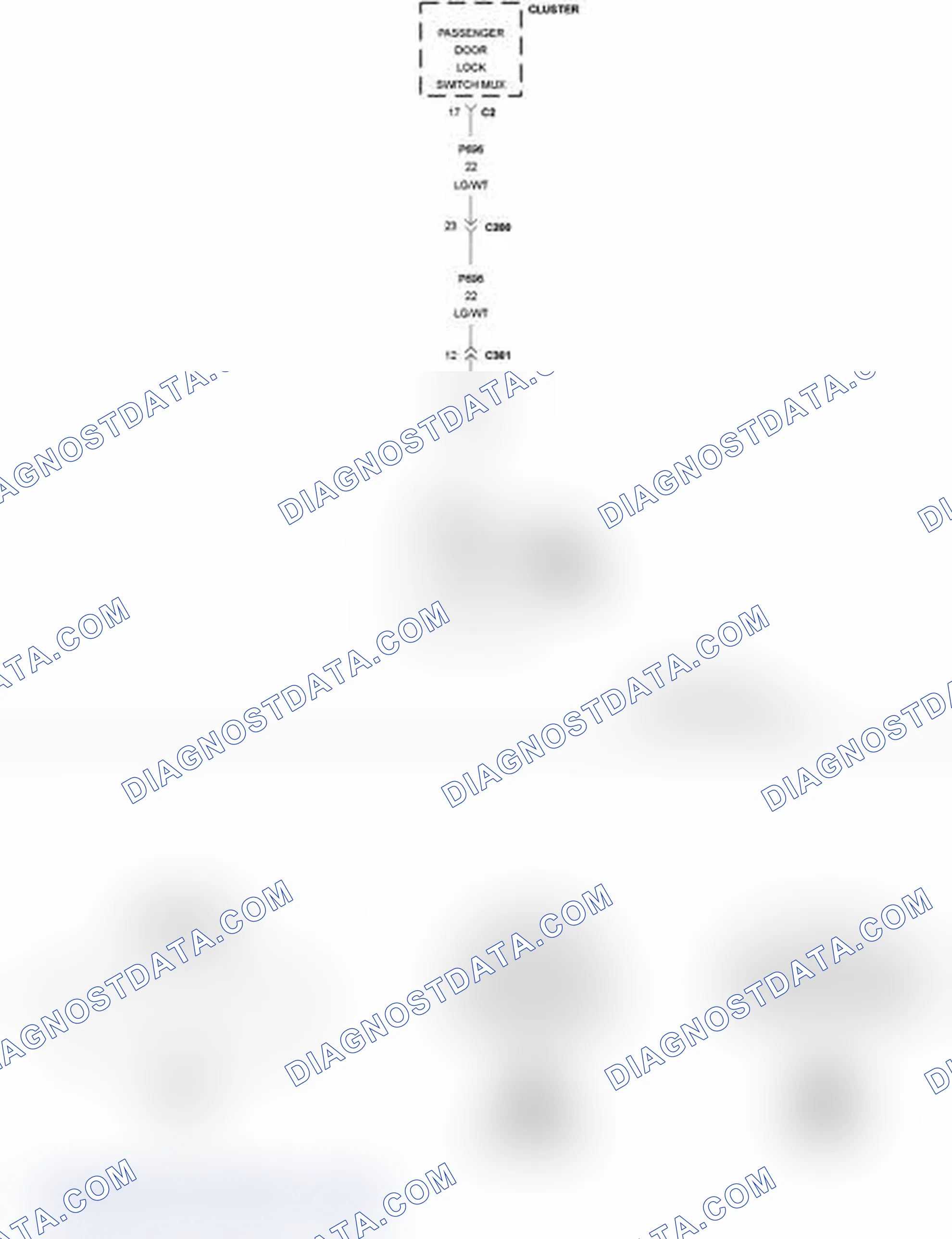 Scheme 98: B1805-PASSENGER DOOR LOCK/UNLOCK SWITCH CIRCUIT PERFORMANCE