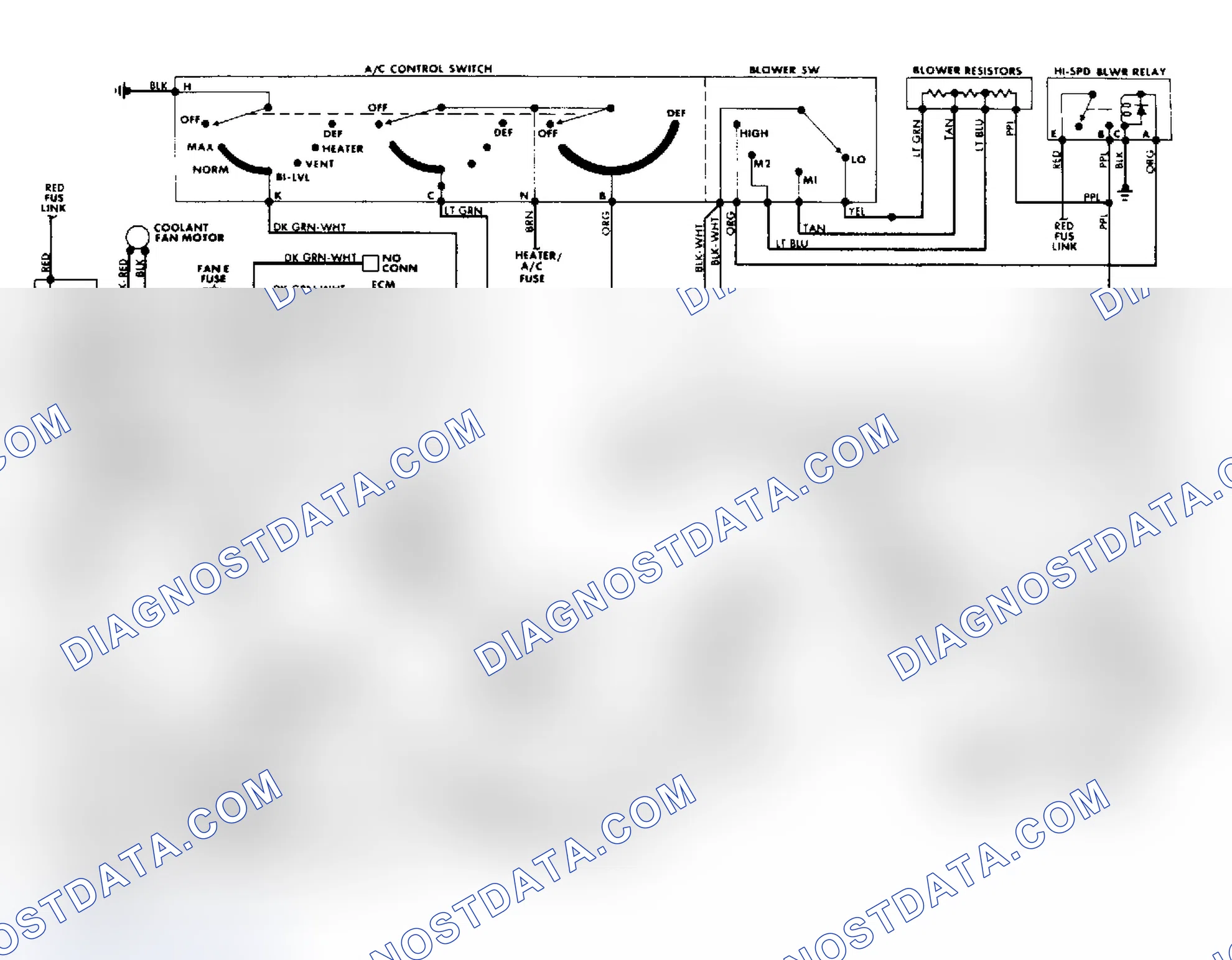 Scheme 15: Cooling Fan/Manual A/C-Heater Wiring Diagram - Pontiac Fiero