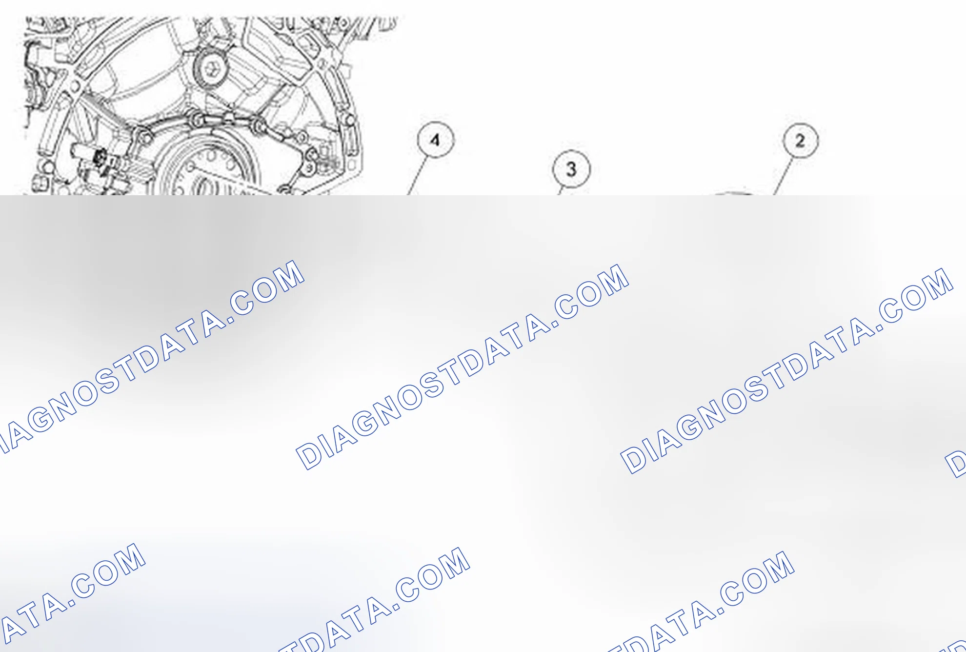 Scheme 373: Lower End Components - Exploded View, Flexplate and Crankshaft Rear Seal