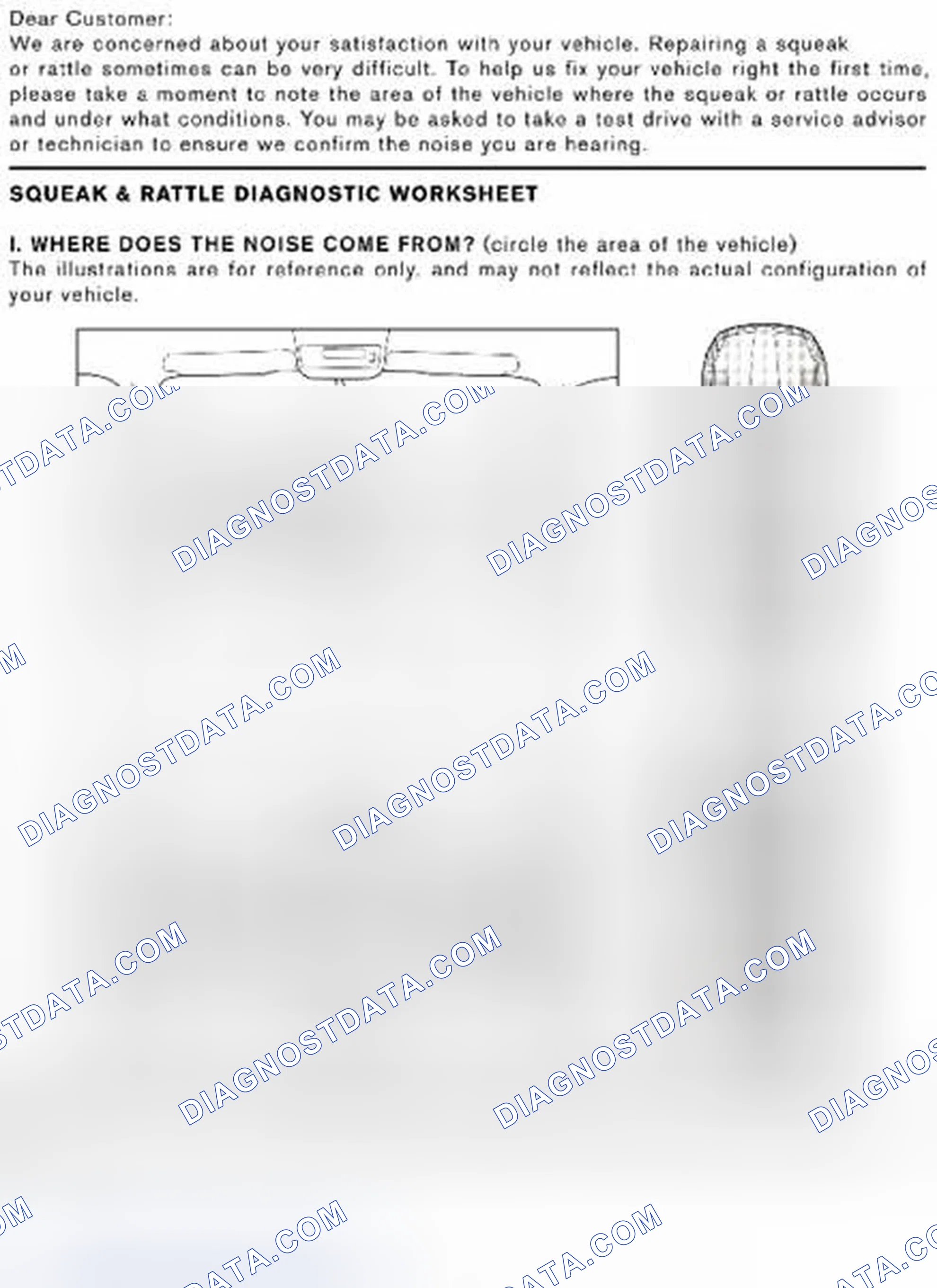 Scheme 12: Squeak and Rattle Trouble Diagnoses: Diagnostic Worksheet