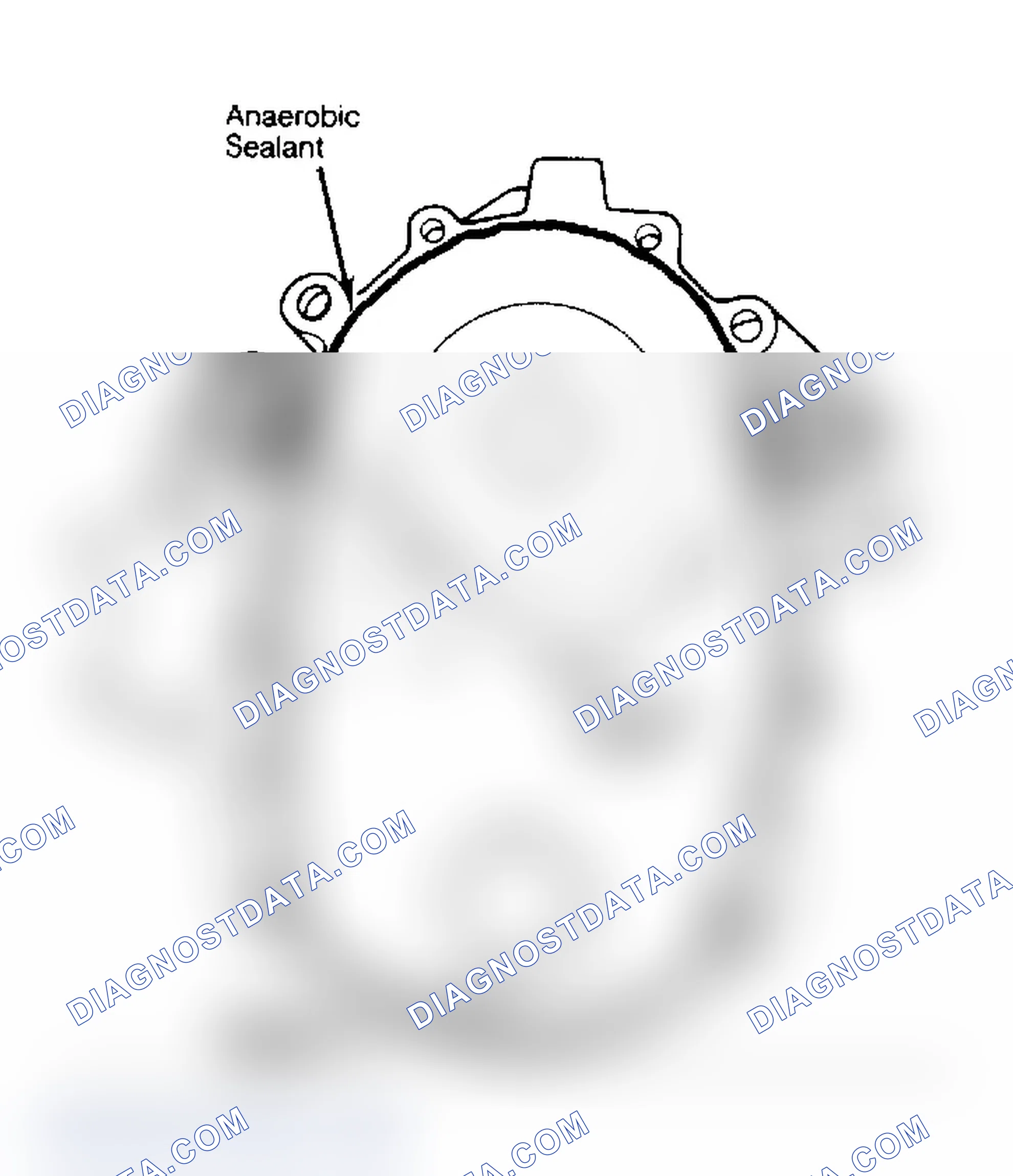 Scheme 21: Front Cover Sealant Placement Apply sealant, replace engine cover, then reinstall water pump.