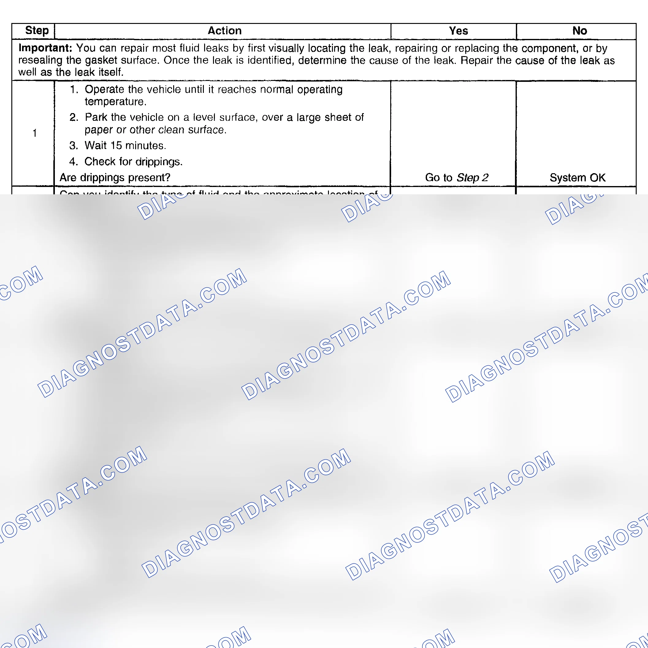 Scheme 781: Oil Leak Diagnosis