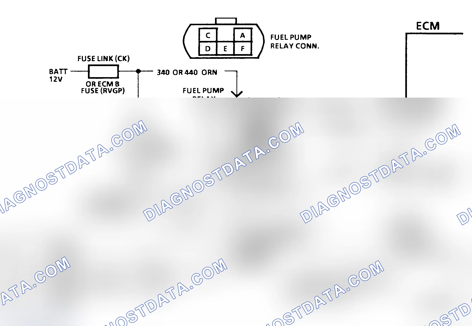 Scheme 36: Chart A5, Fuel Pump Relay ("C/K", "G" & "P" Series) Schematic