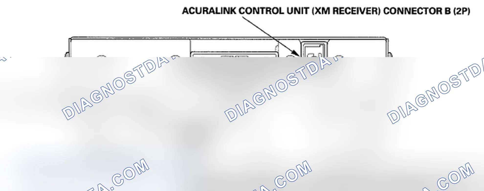 Scheme 313: AcuraLink Control Unit (XM Receiver) Connector for Inputs and Outputs