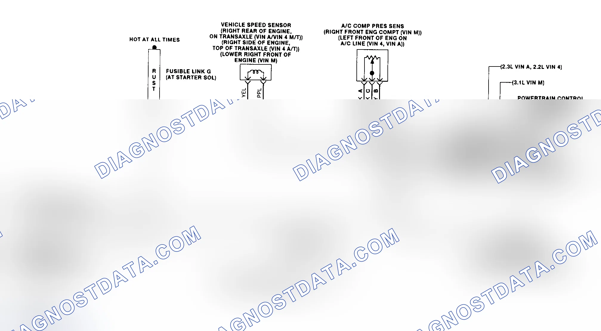 Scheme 10: Cooling Fan Circuit Wiring Diagram ("L" Body) (2.2L VIN 4, 2.3L VIN A & 3.1L VIN M)