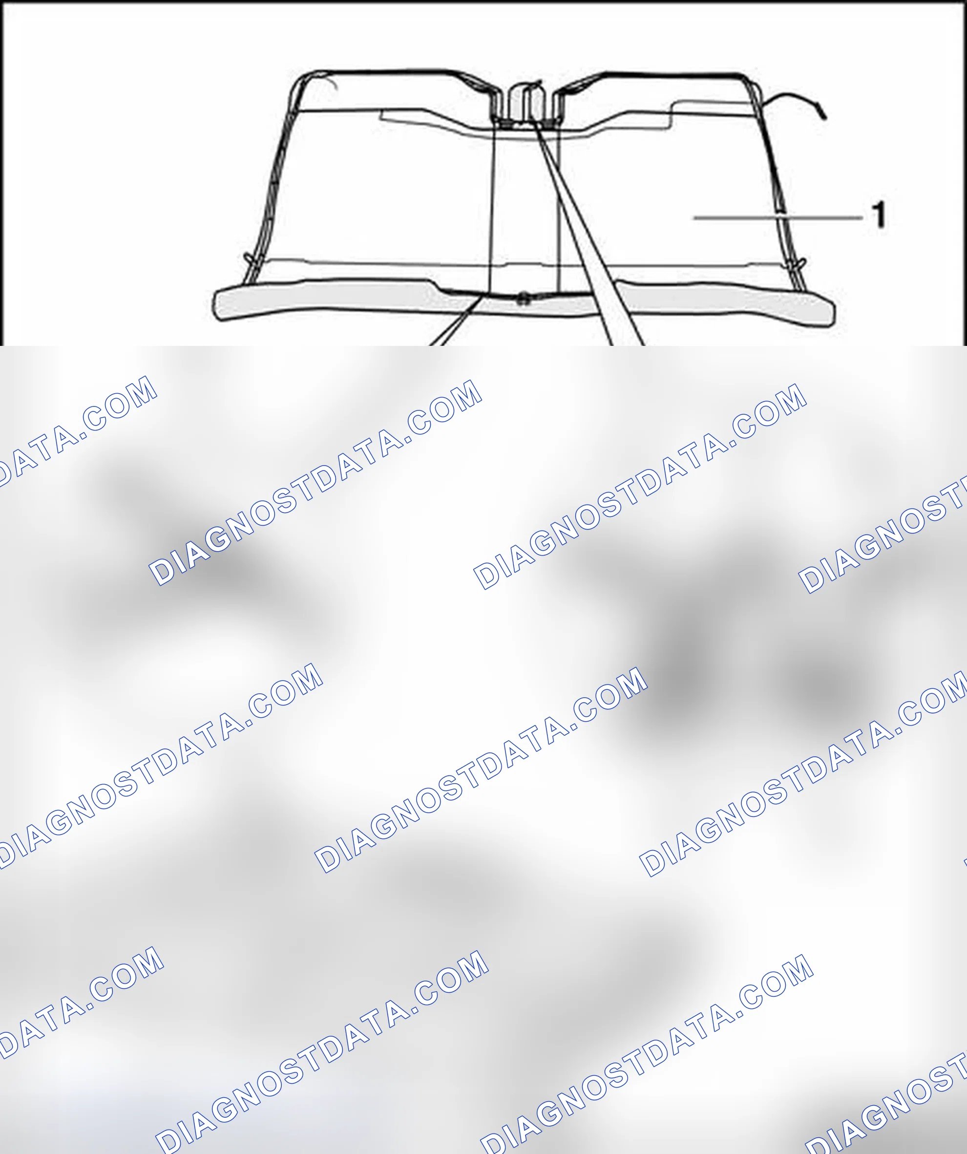 Scheme 305: Seat cover and padding for rear seat bench, assembly overview
