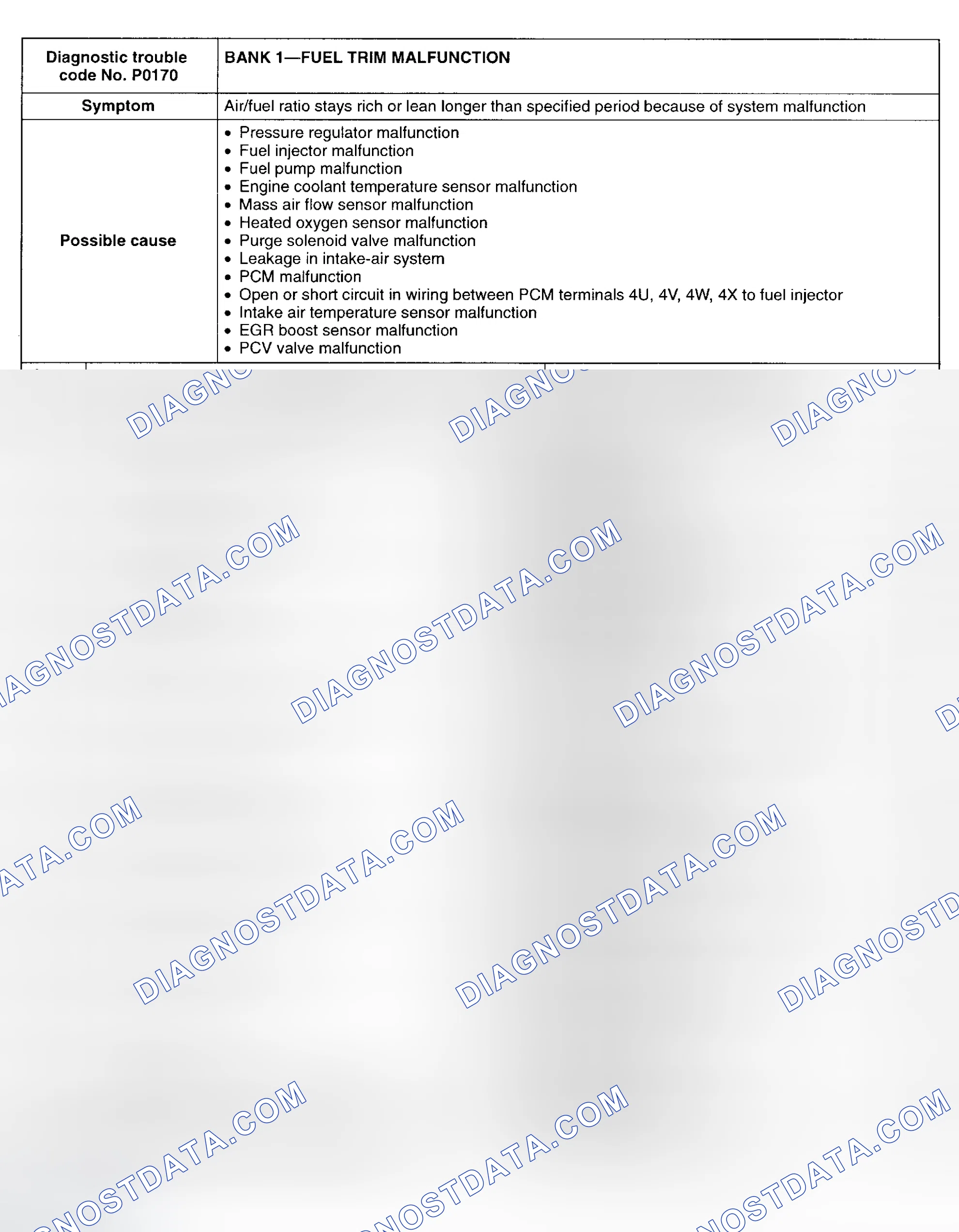 Scheme 19: DTC P0170: FUEL TRIM MALFUNCTION