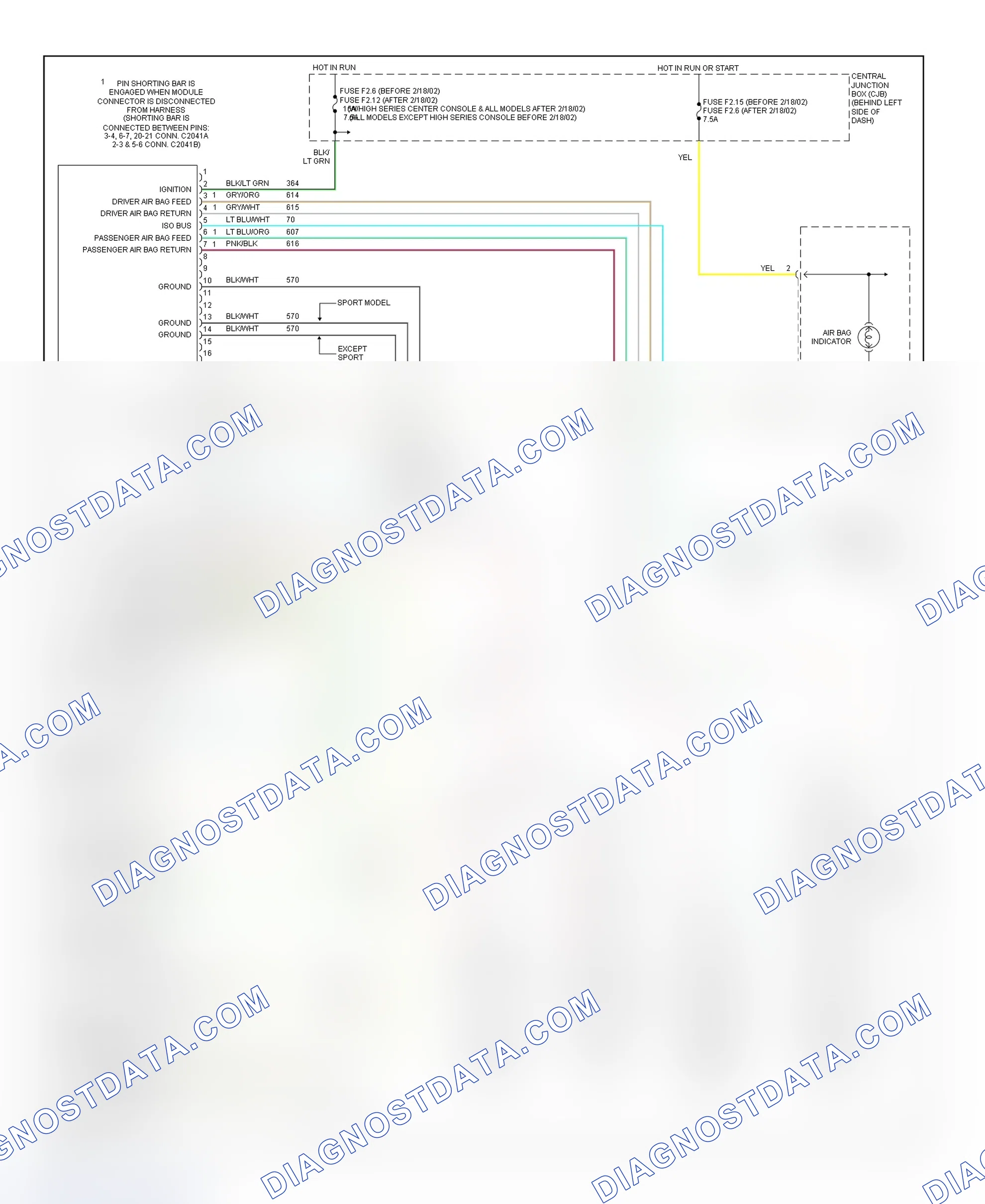 Scheme 76: Air Bag System Wiring Diagram (Explorer Sport & Explorer Sport Trac)