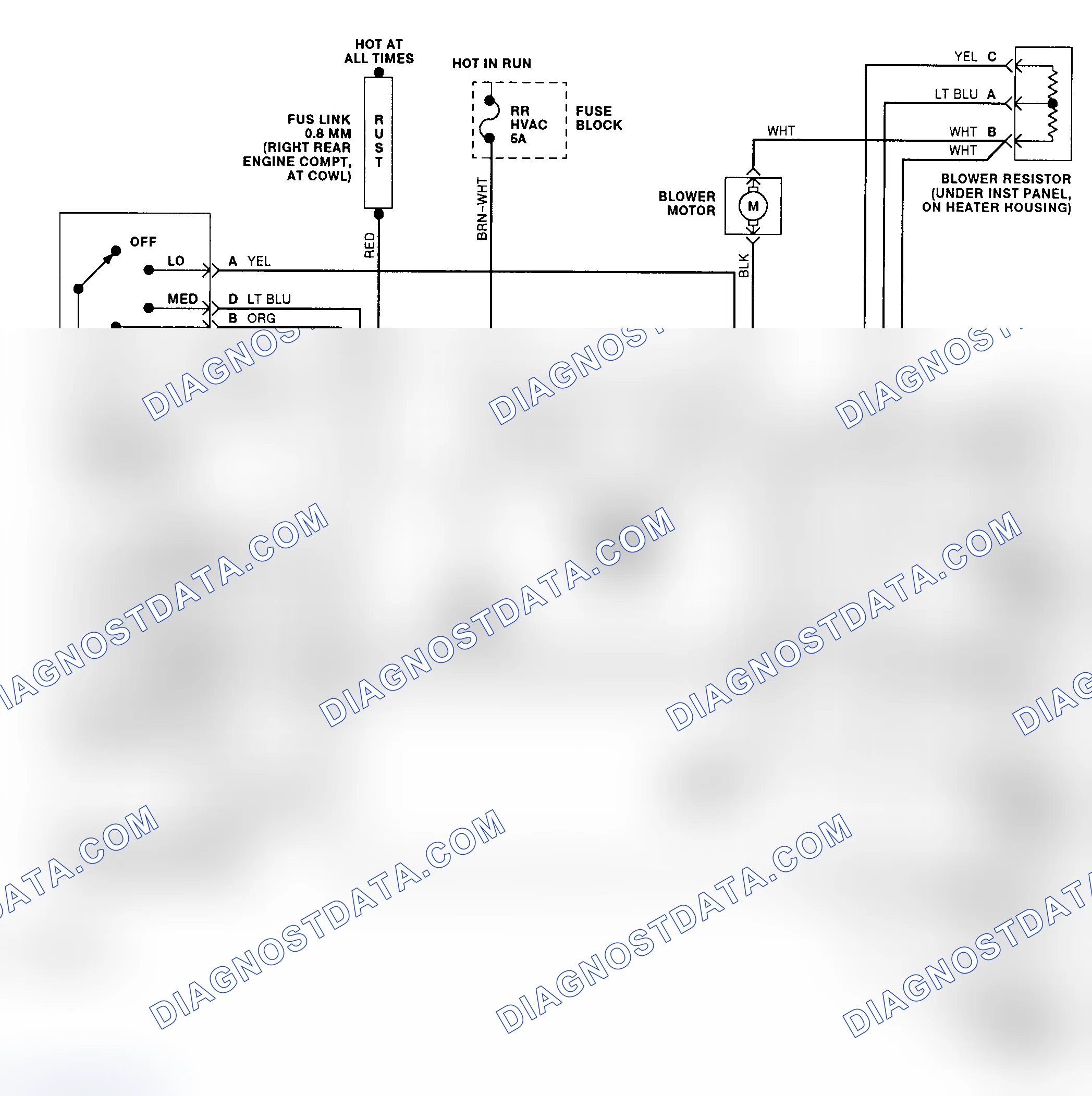 Fig. 6: Rear Heater System Wiring Diagram
