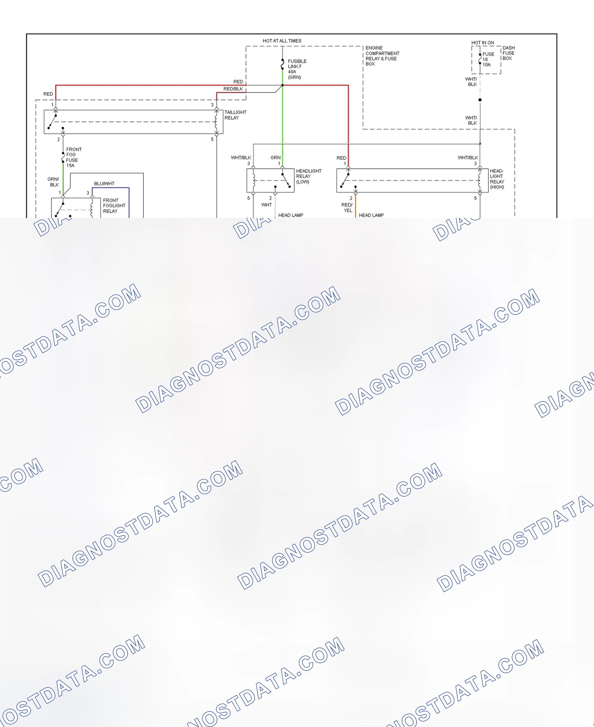 Scheme 5: Headlight System Wiring Diagram (Tiburon)