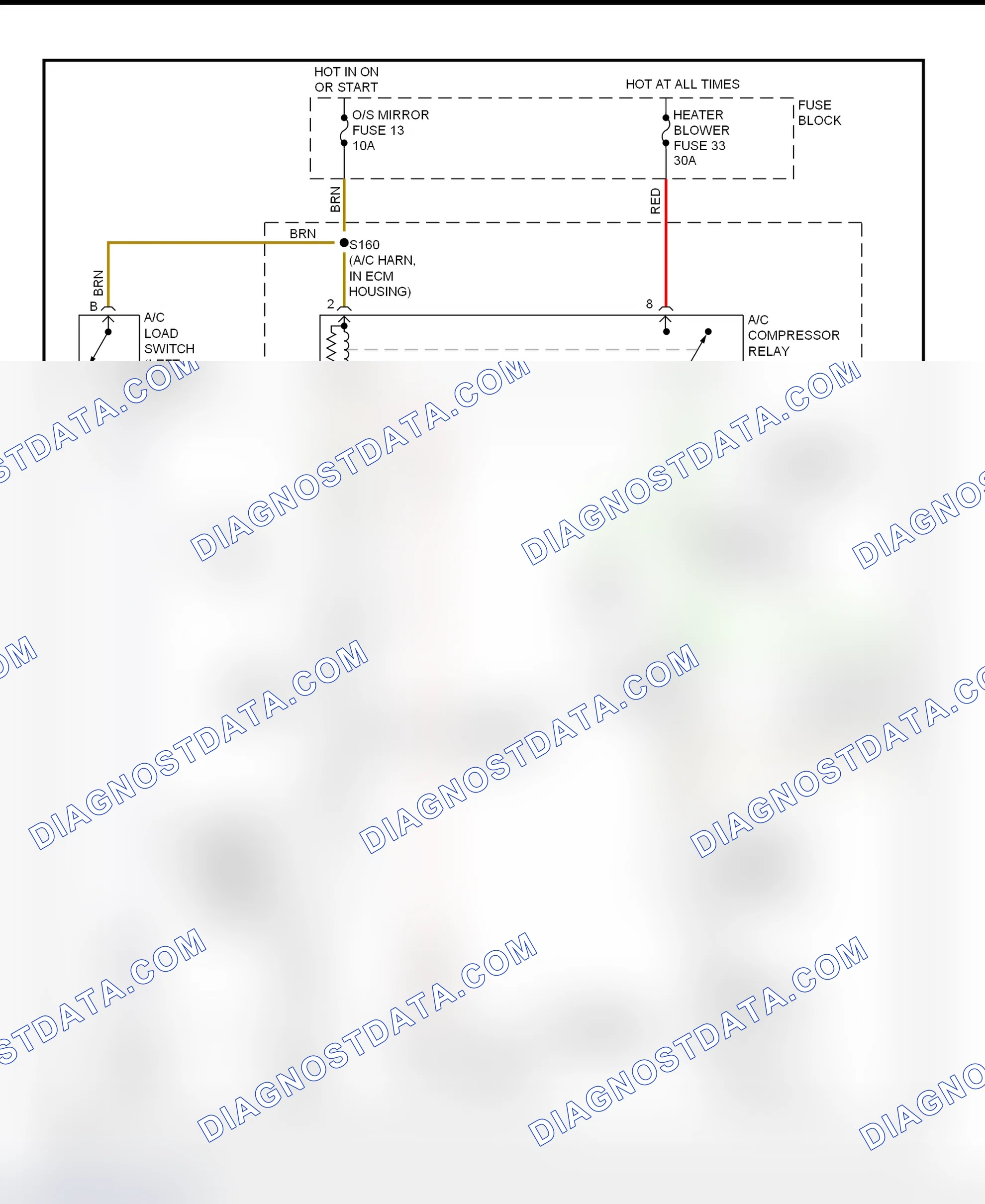 Scheme 8: A/C Compressor Clutch Control Circuit Wiring Diagram (Catera)