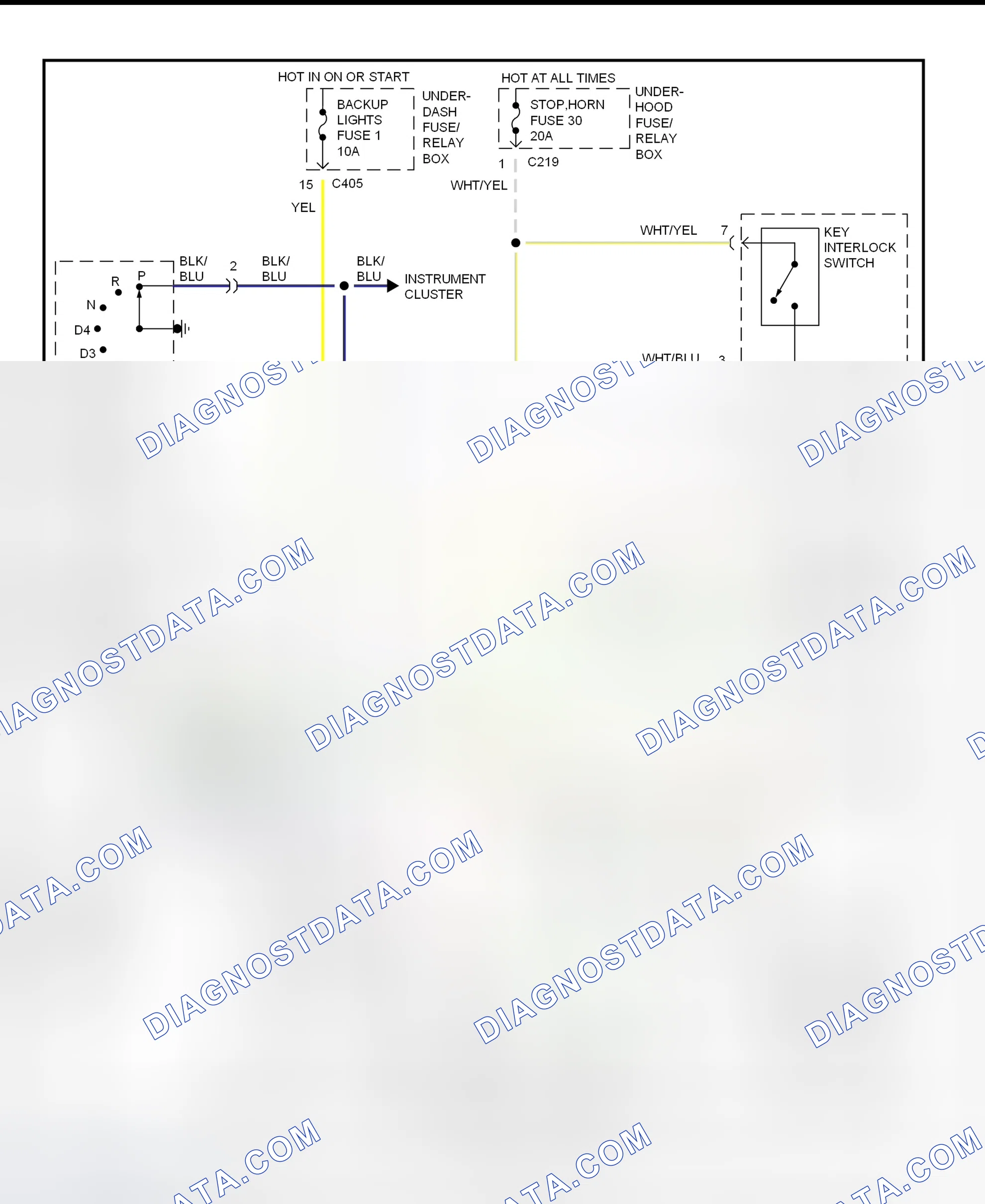 Scheme 118: Shift & Key Interlock System Wiring Schematic (1998 Acura 2.3CL & 3.0CL)