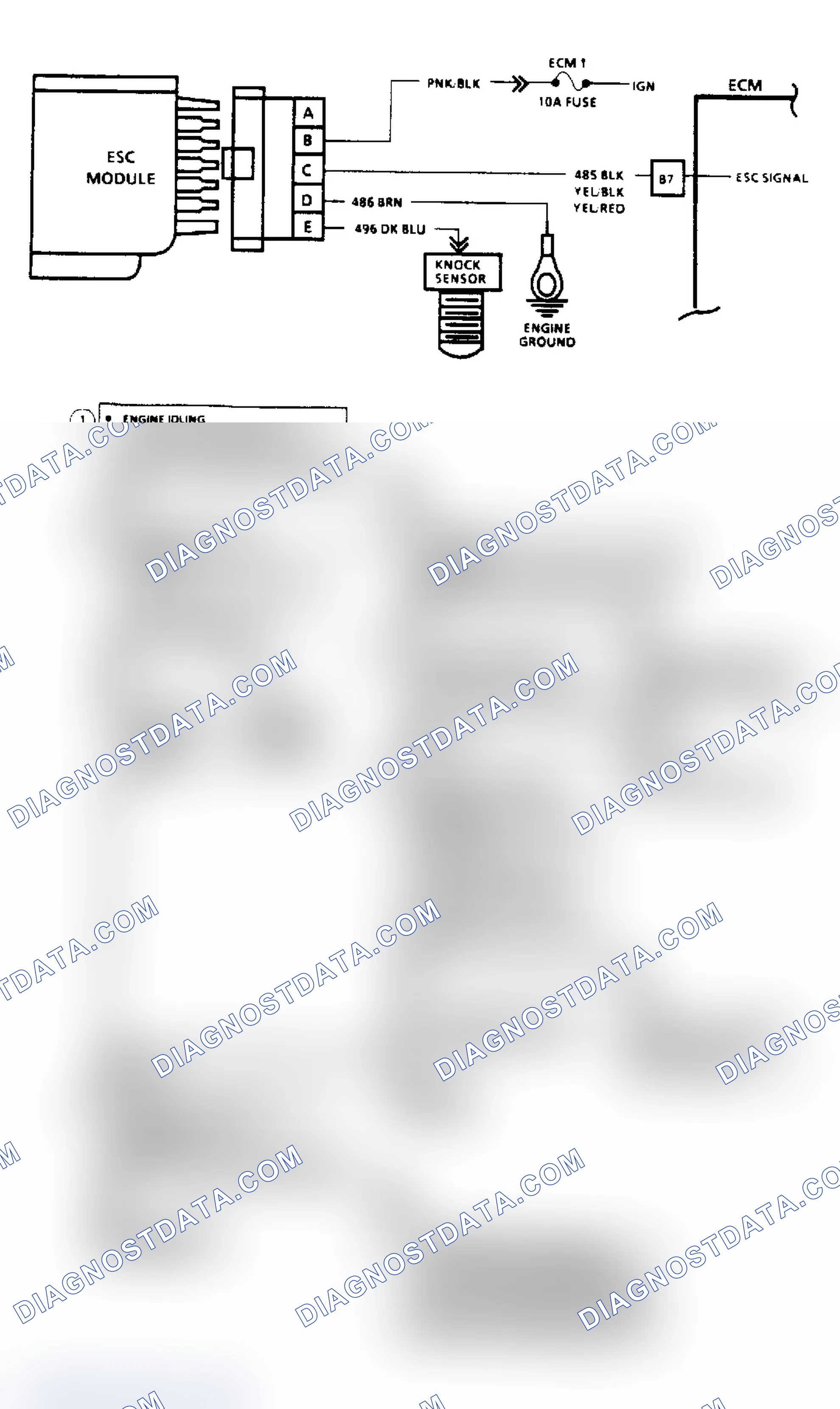 Scheme 73: Code 43, Electronic Spark Control (2.8L, 4.3L, 5.0L & 5.7L Engines) Flow Chart & Schematic
