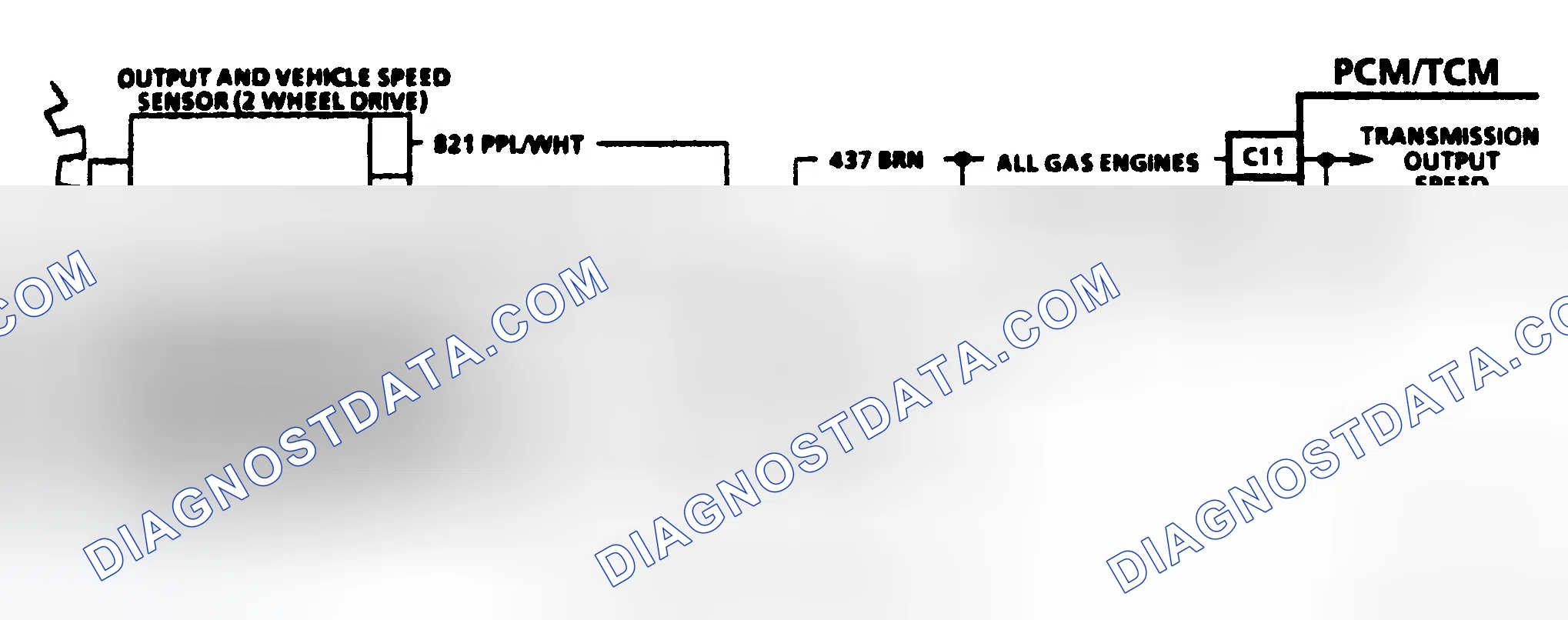 Scheme 489: OUTPUT SPEED SENSOR CIRCUIT (1991 2WD - EXCEPT "C" & "K" SERIES)