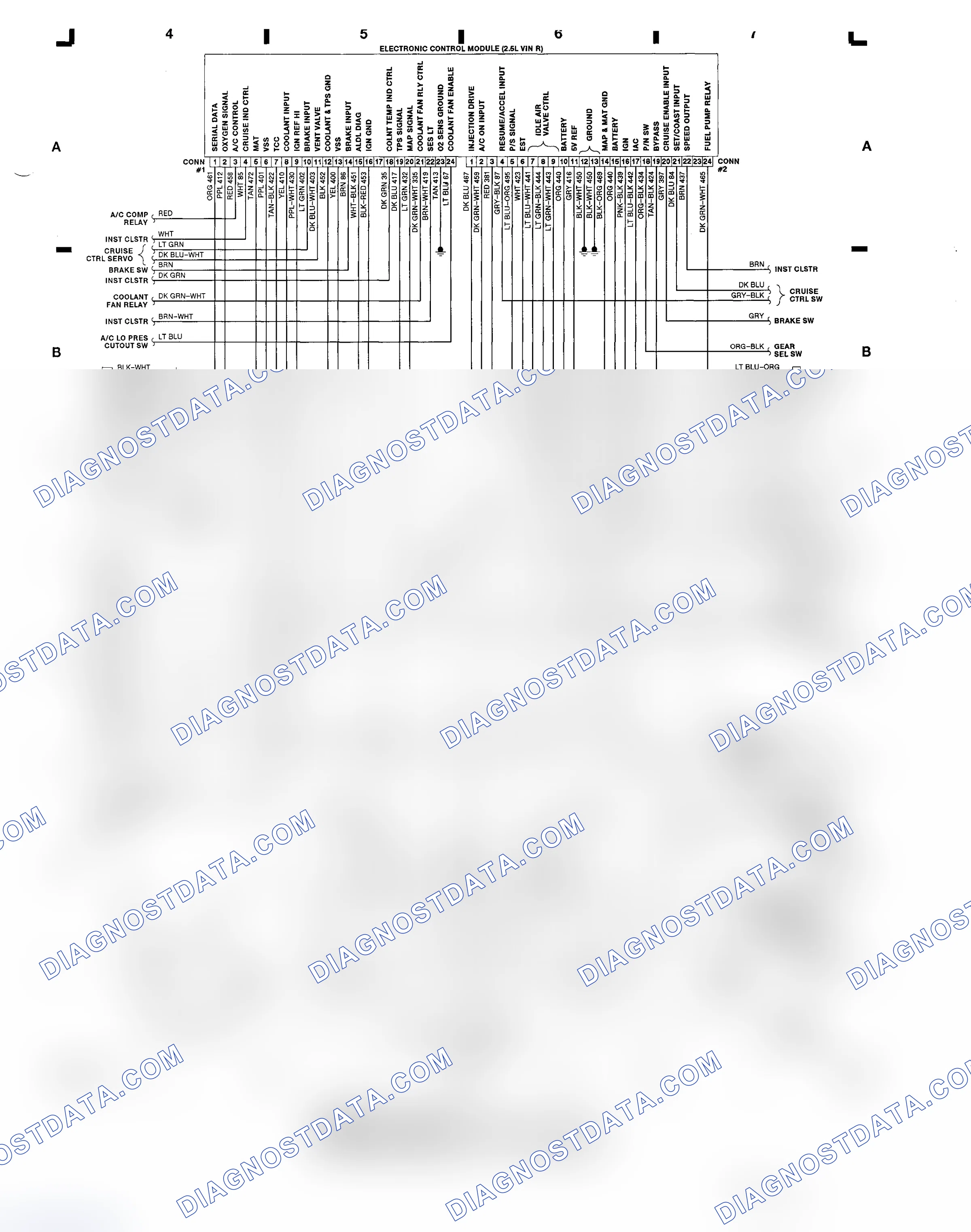 Scheme 7: 2.5L (VIN R) ECM Wiring Diagram (Century & 6000)