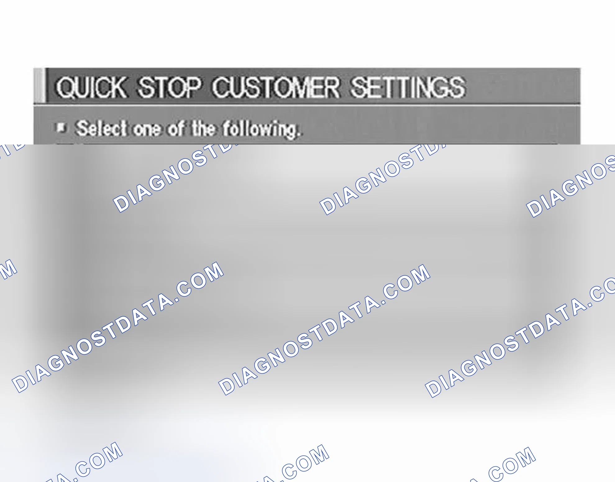 Scheme 246: "QUICK STOP CUSTOMER SETTING" MODE