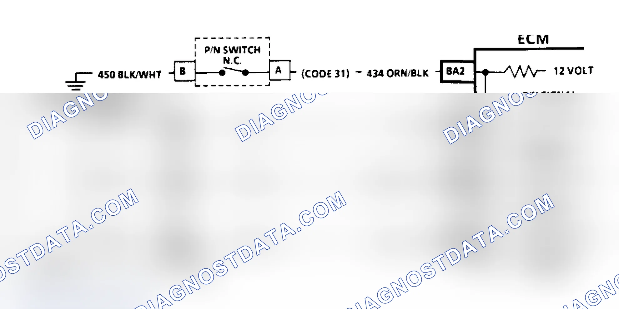 Scheme 71: Code 31: Park/Neutral Switch Ckt Diag (3.8L C/H Body)
