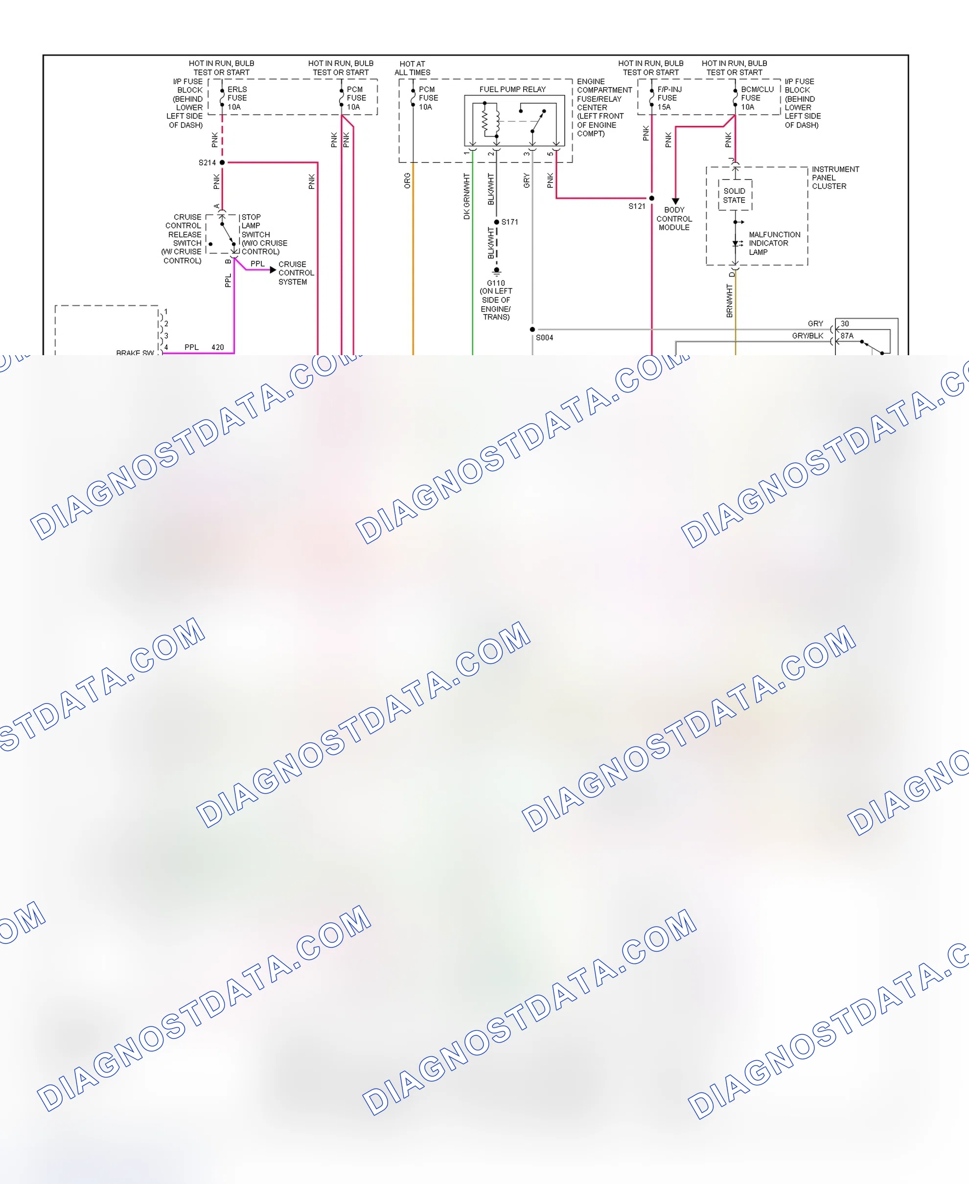 Scheme 102: PCM Wiring Diagram (Cavalier - 2.2L - CNG - 1 Of 4)