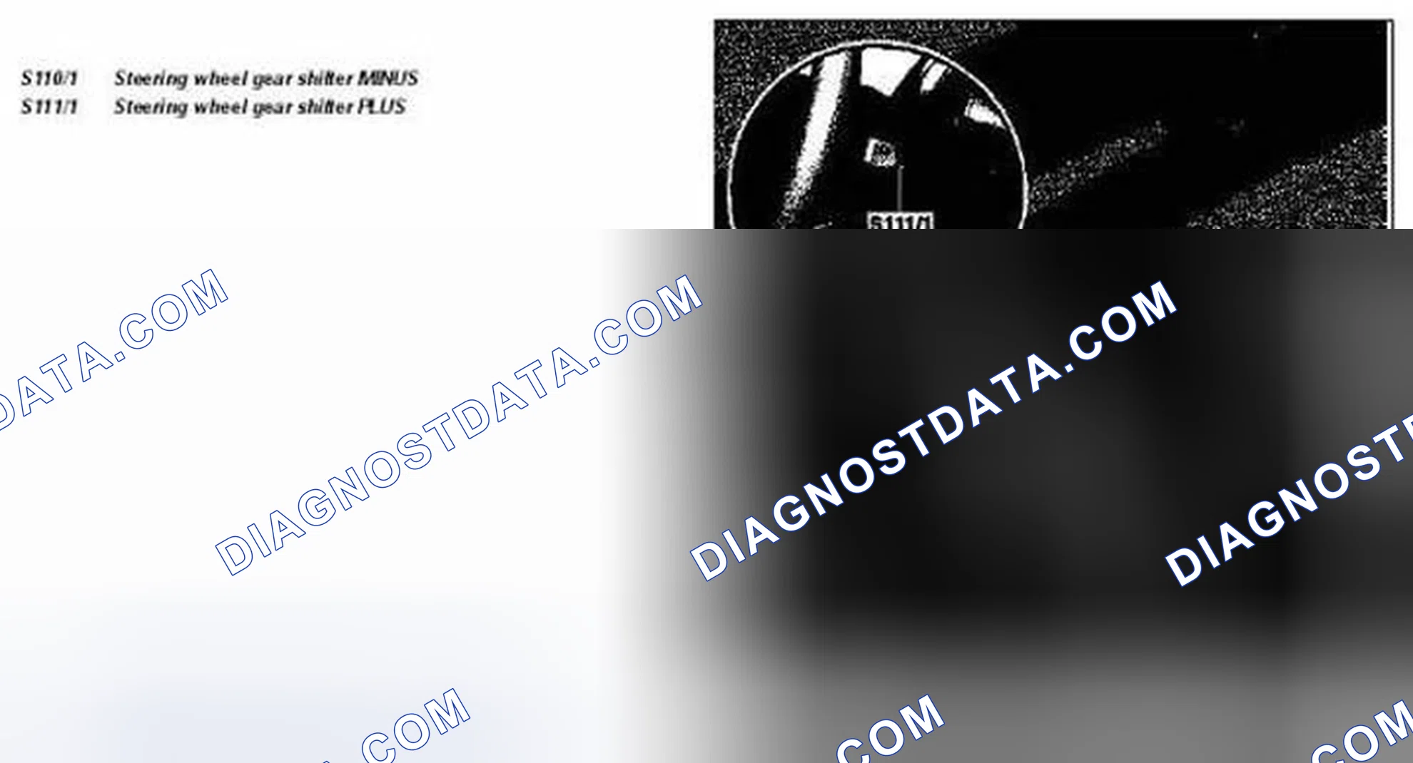 Scheme 346: Identifying Steering Wheel Gear Shifter MINUS And Steering Wheel Gear Shifter PLUS (Illustrated On Model 230.474)