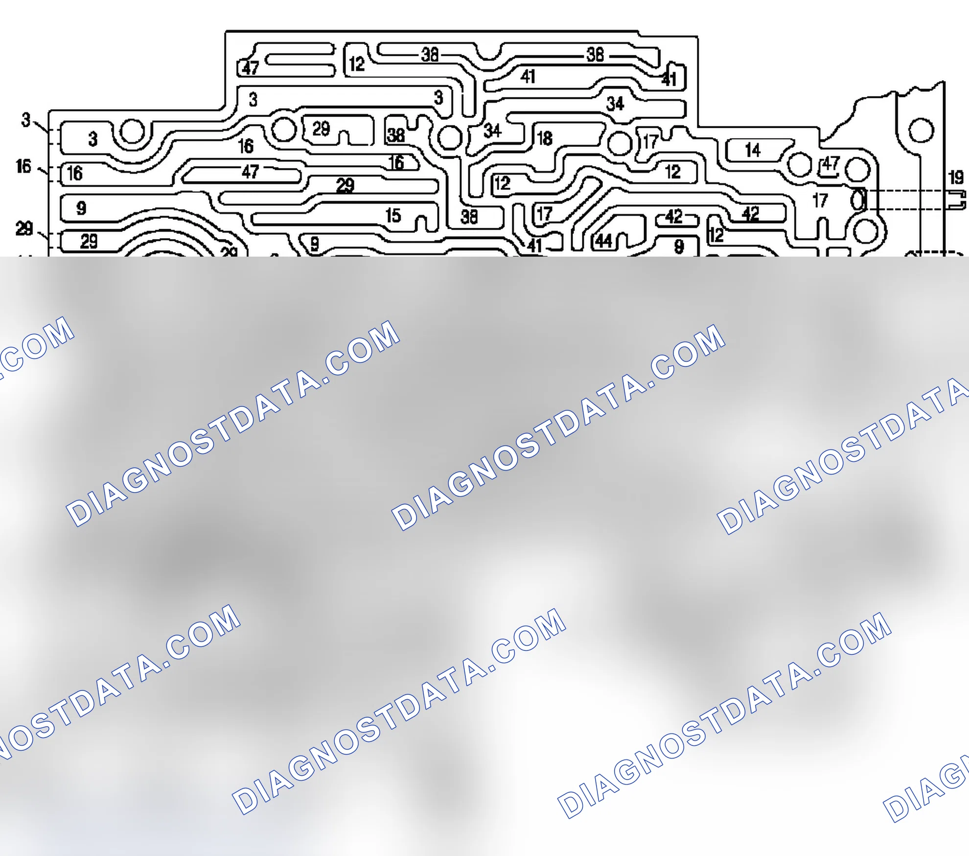 Scheme 28: Case Fluid Passages (Control Valve Body Side)
