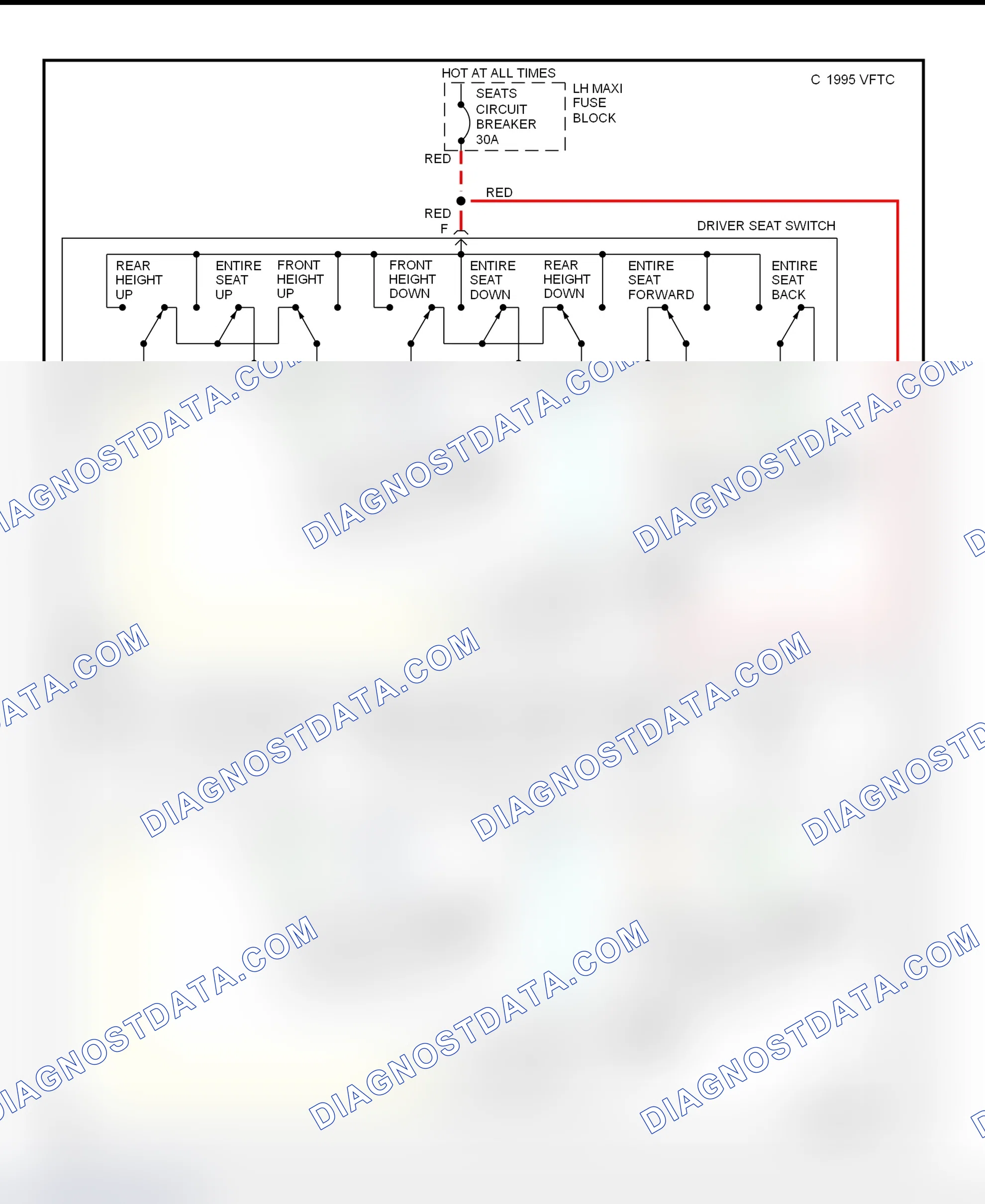 Scheme 10: Power Seats Wiring Diagram (Concours & DeVille)