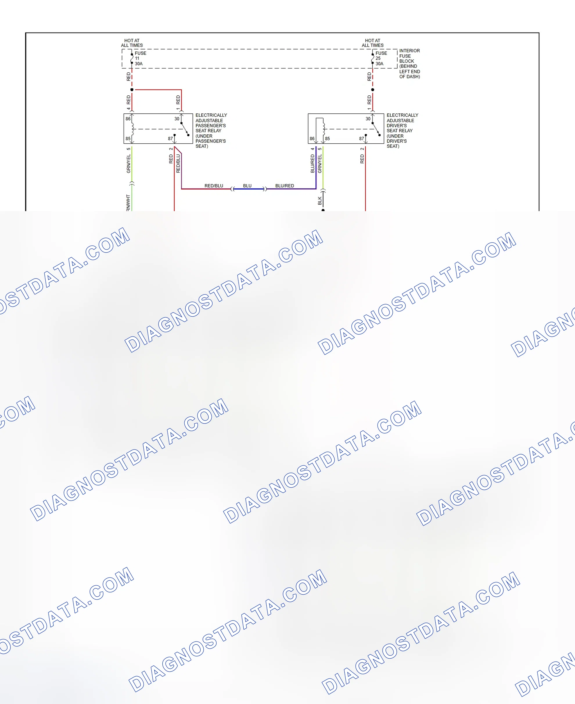 Scheme 13: Power Seat System Wiring Diagram (2000 9-5)
