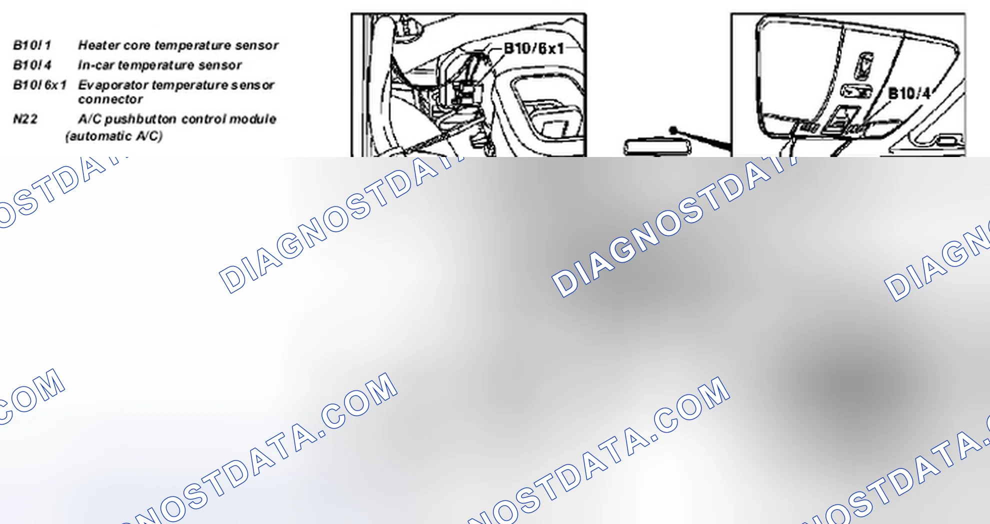 Scheme 96: Air conditioning (automatic), location of components - GF83.40-P-0001-01B