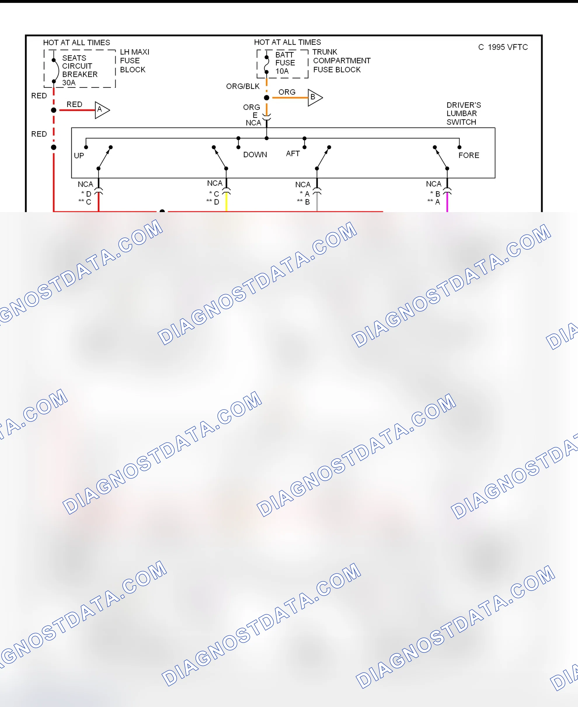 Scheme 6: Power Lumbar Seats Wiring Diagram (Concours & Seville)