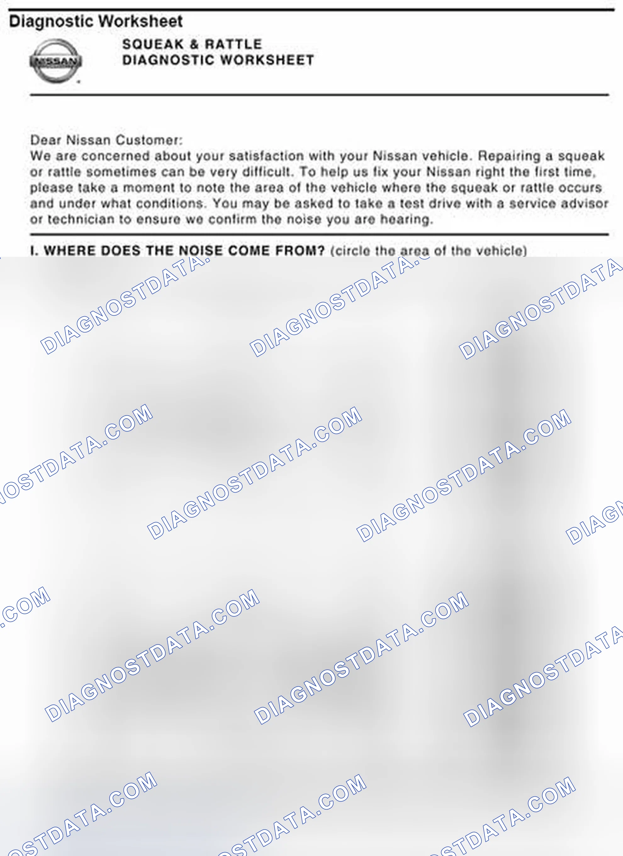Scheme 15: Diagnostic Worksheet