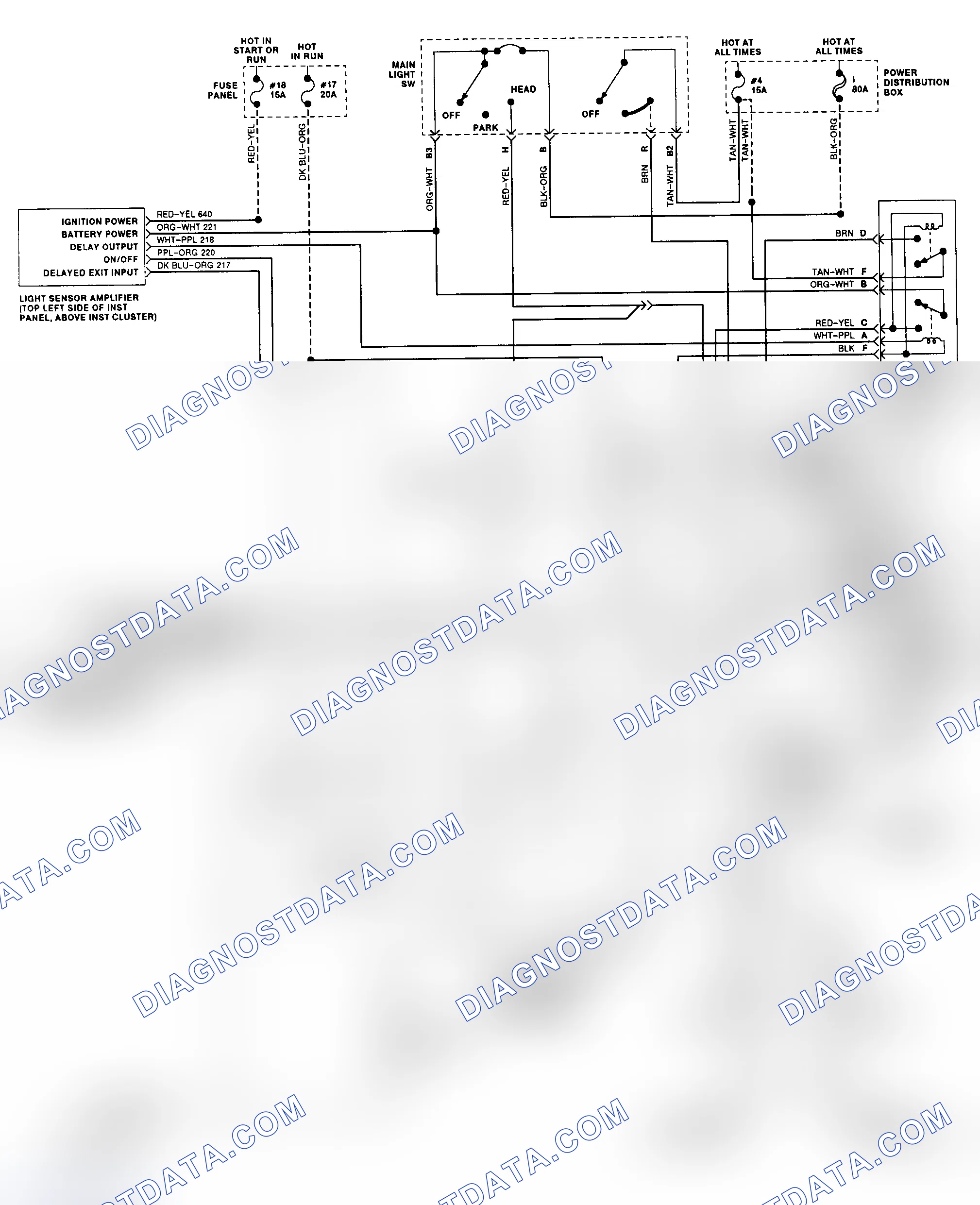 Scheme 4: Auto Headlight Dimmers Wiring Diagram (Continental, Auto)