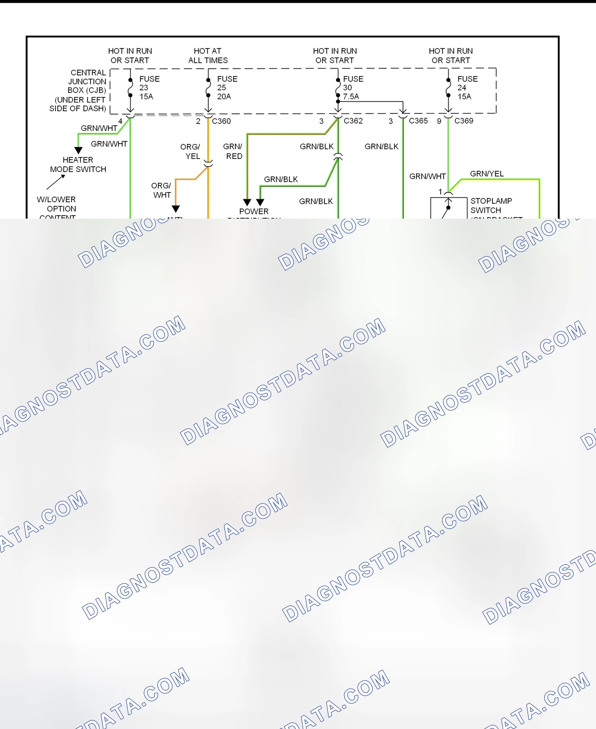 Fig. 14: Shift Interlock System Wiring Diagram (Cougar)
