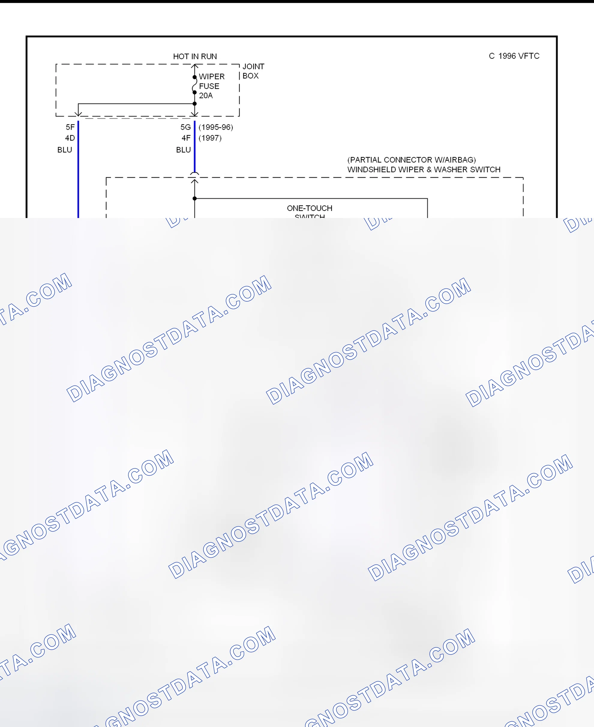 Fig. 2: Front Wiper/Washer System Wiring Diagram