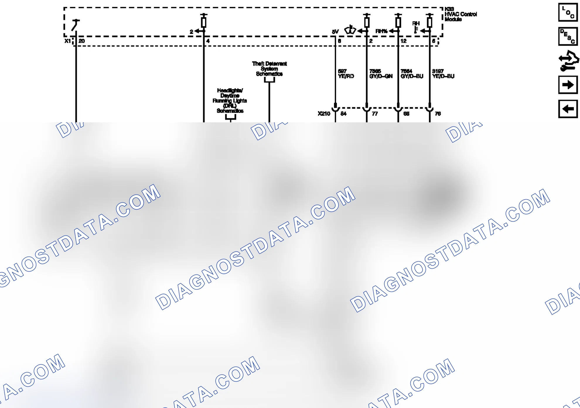 Scheme 55: Ambient Light/Sunload and Windshield Sensors Wiring Schematics