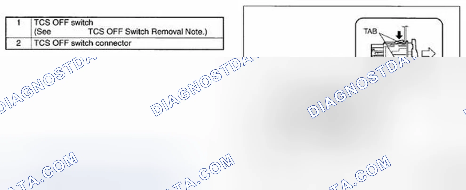 Scheme 13: TCS OFF SWITCH REMOVAL/INSTALLATION