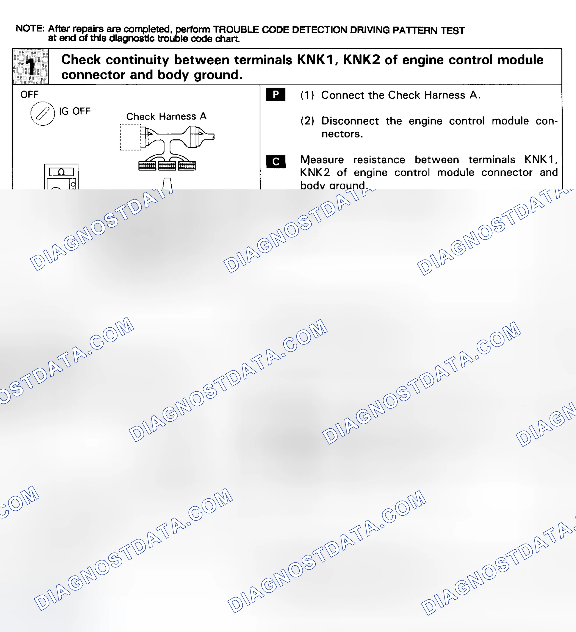 Scheme 55: Code 52, 53 & 55 Flow Chart (1 Of 2) Knock Sensor Circuit