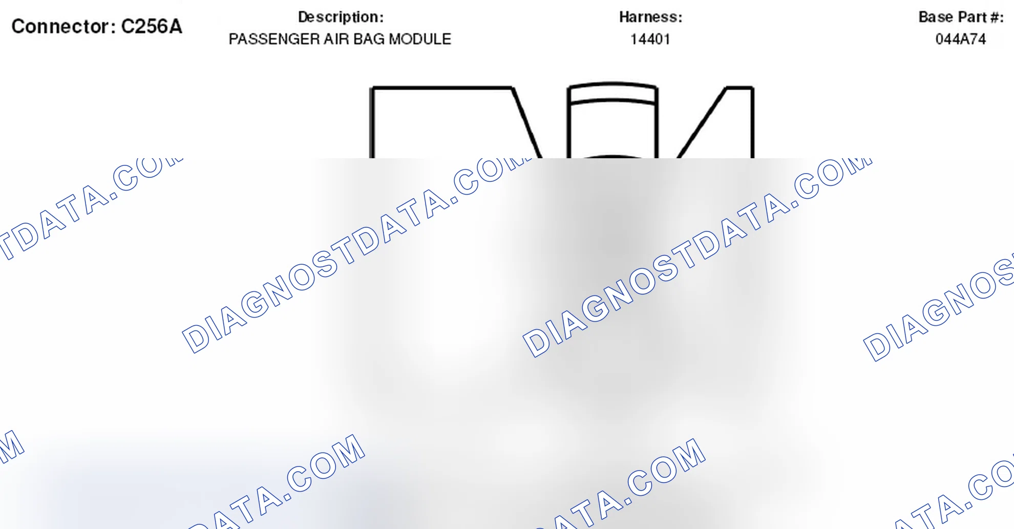 Scheme 79: Passenger Air Bag Module Connector End View (C256A)