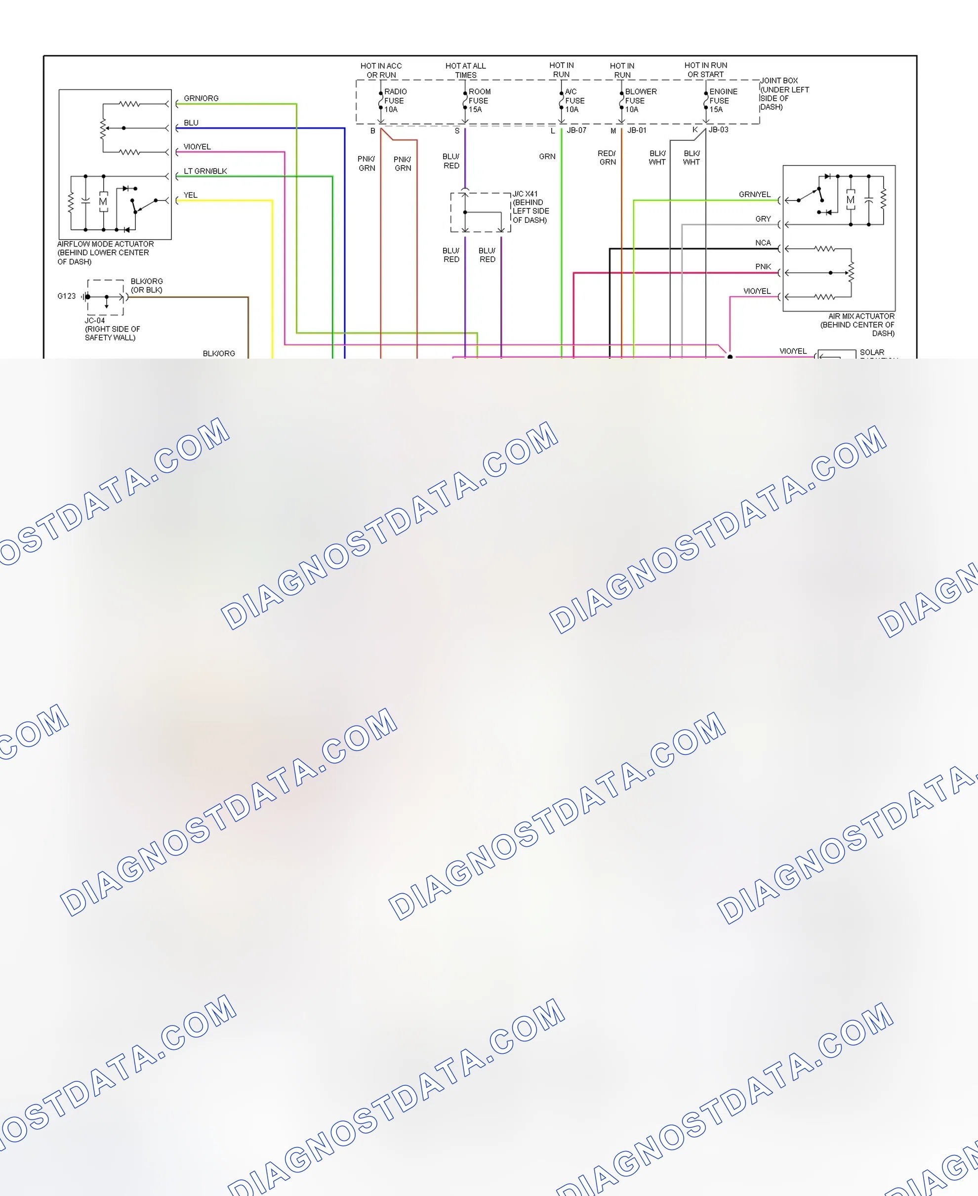 Scheme 5: Automatic A/C-Heater System Wiring Diagram (2001 Millenia With 2.3L Engine - 1 Of 2)