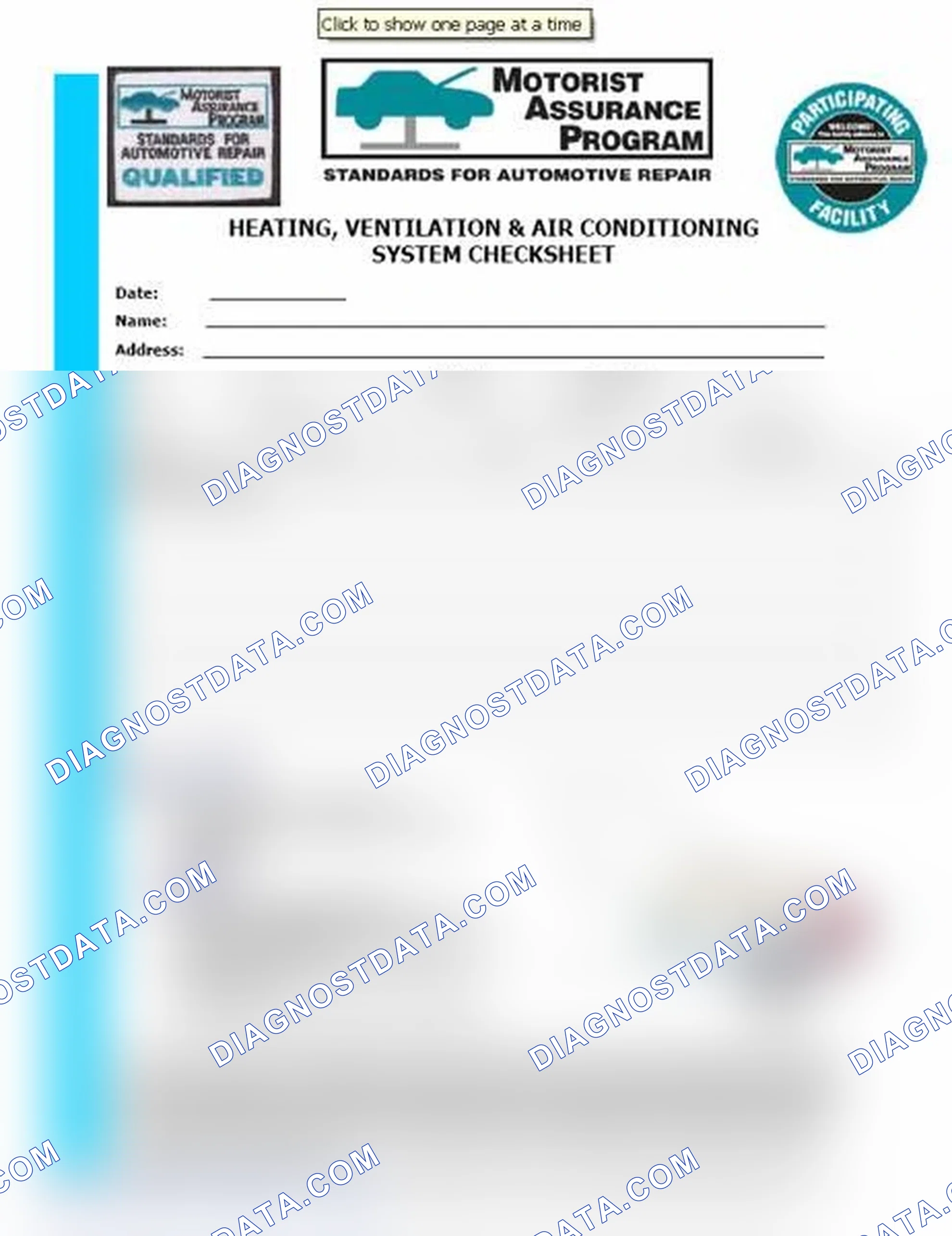 Scheme 15: Heating, Ventilation & Air Conditioning System Checksheet (1 Of 2)