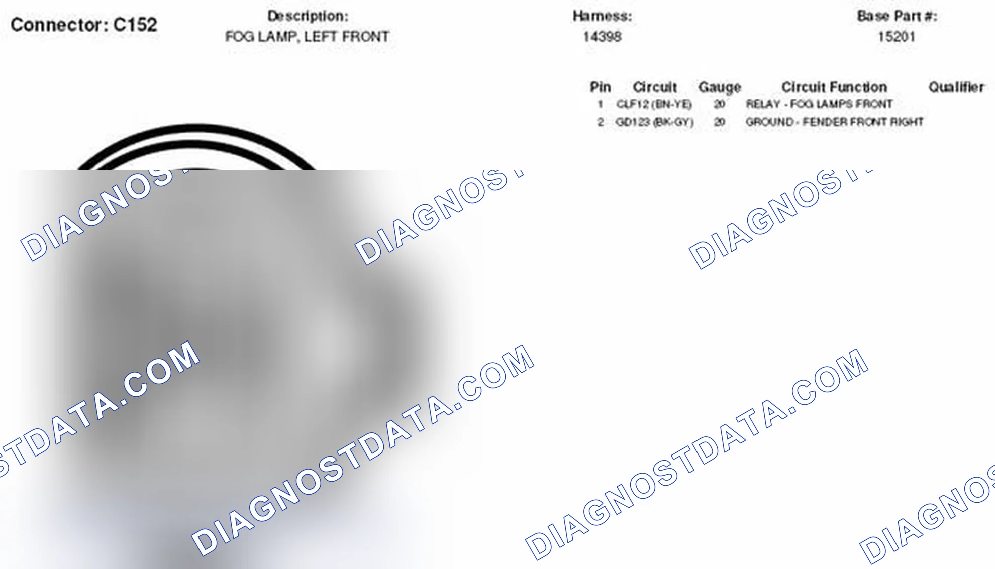 Scheme 41: Left Front Fog Lamp Connector End View (C152)