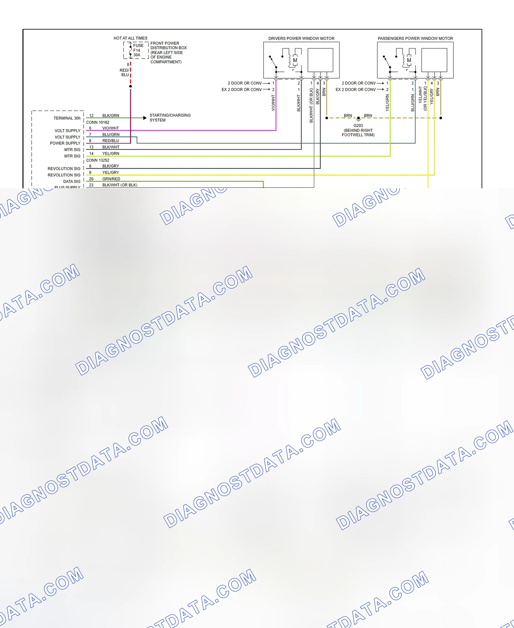 Scheme 10: Power Window Wiring Diagram (1994-96 Except 318ti - 1 Of 2)