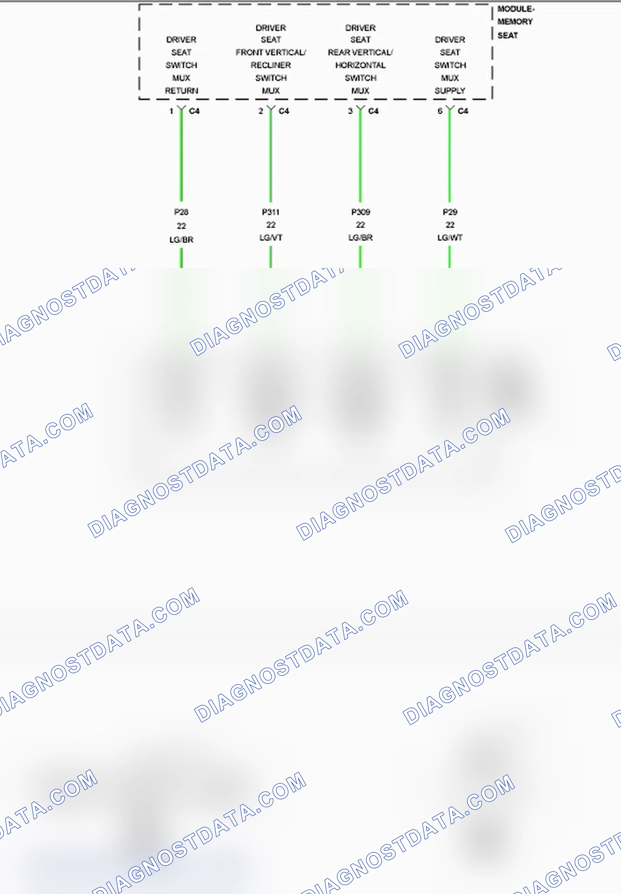 Scheme 101: B1D5E-13-POWER SEAT SWITCH-CIRCUIT OPEN