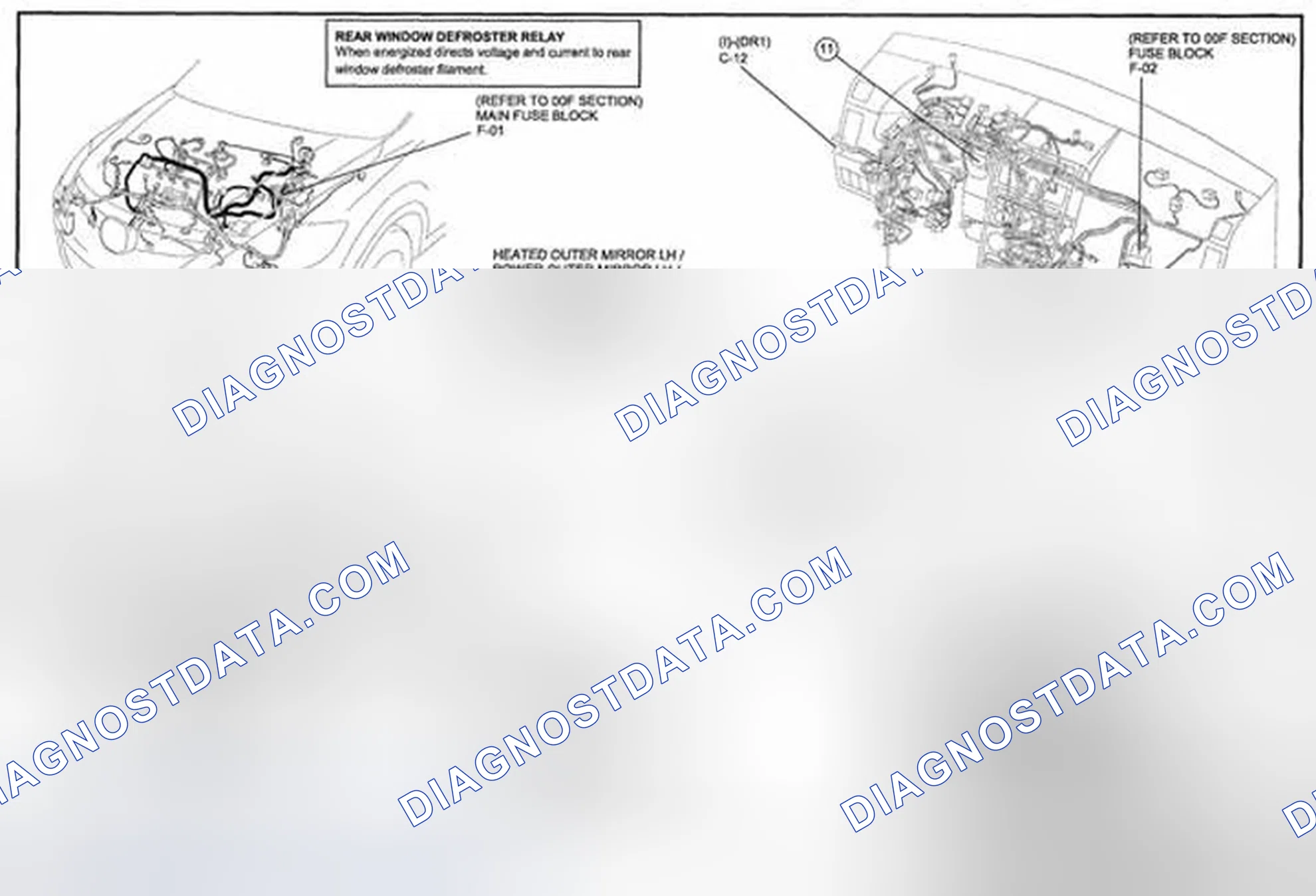 Scheme 163: Rear Window Defroster (Includes Heated Outer Mirror Information) Wiring Diagram - 0912-1 (2 Of 2)