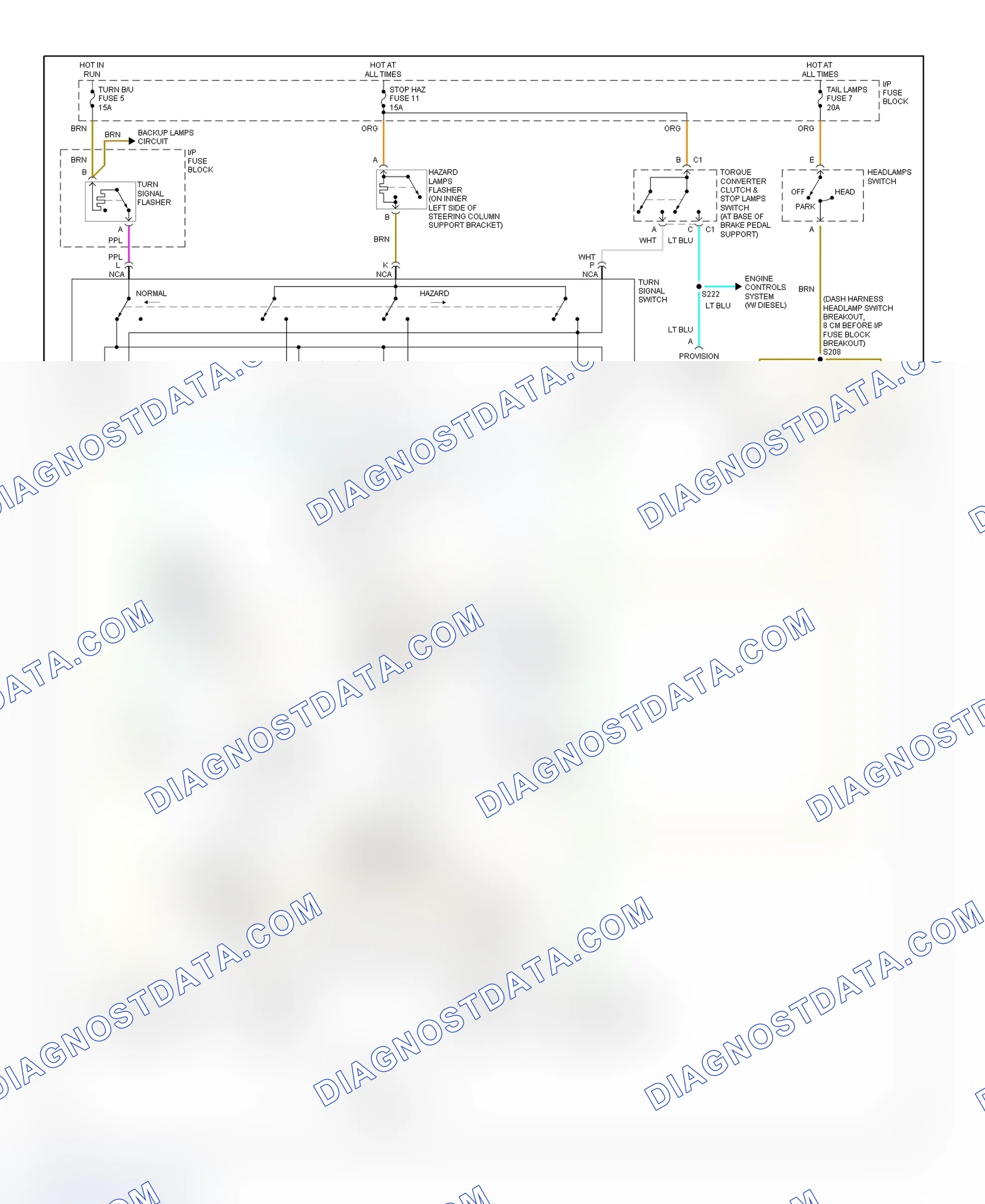 Scheme 22: Exterior Lights Wiring Diagram (Forward Control - Commercial Chassis)