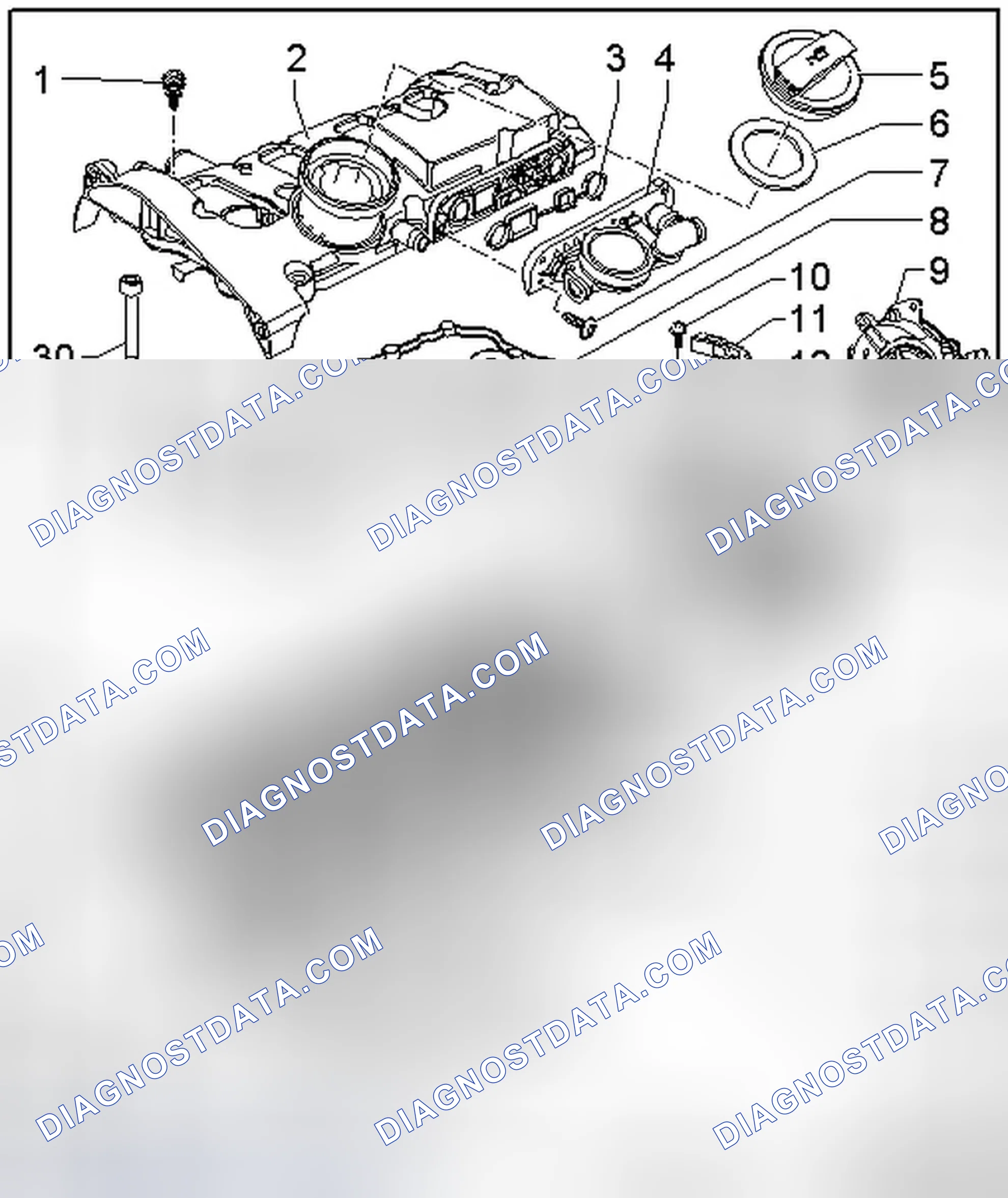 Scheme 424: CYLINDER HEAD COVER AND CYLINDER HEAD OVERVIEW
