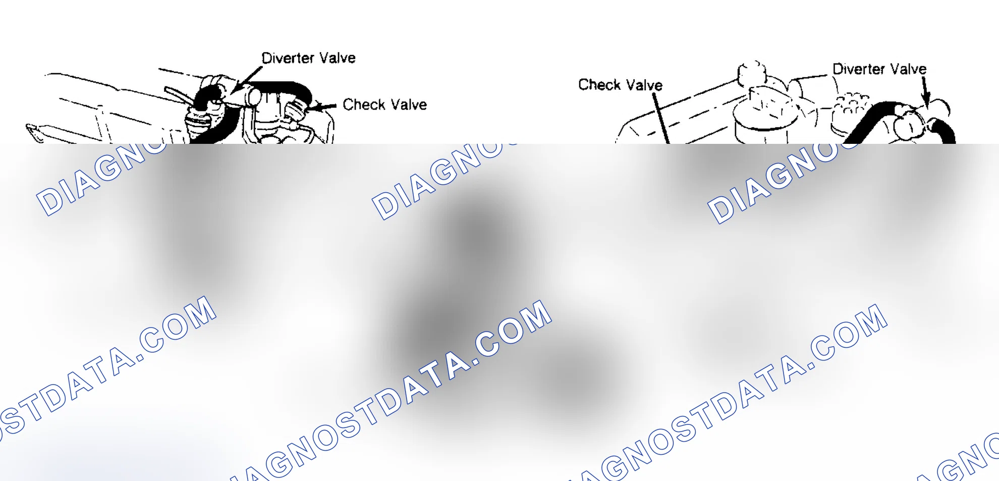 Fig. 3: Three Different Types of Air Injection Systems Used (V8 Engines) Air injection systems may vary according to equipment.