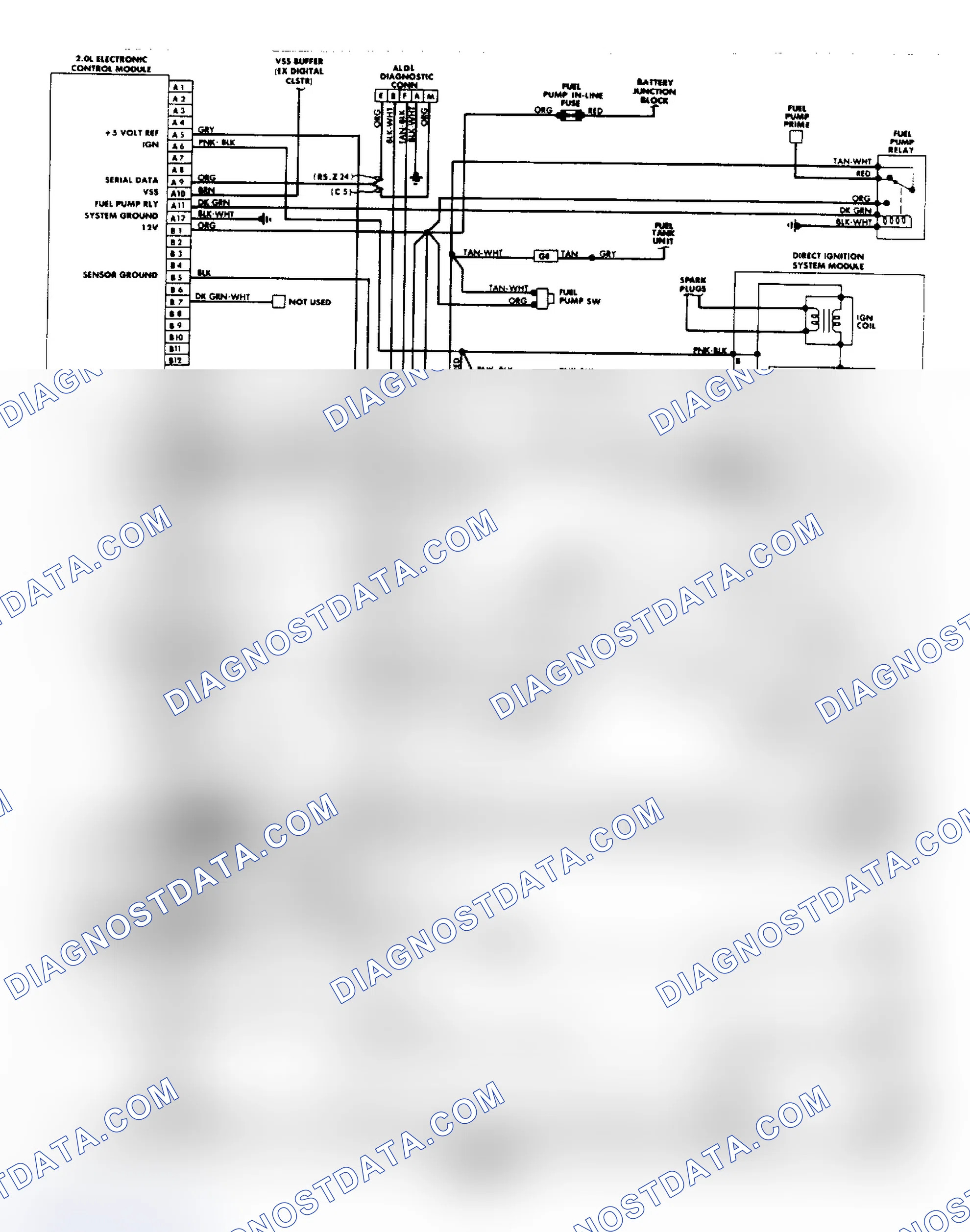 Scheme 38: 2.0L OHV (VIN K) Throttle Body Fuel Injection Wiring Diagram